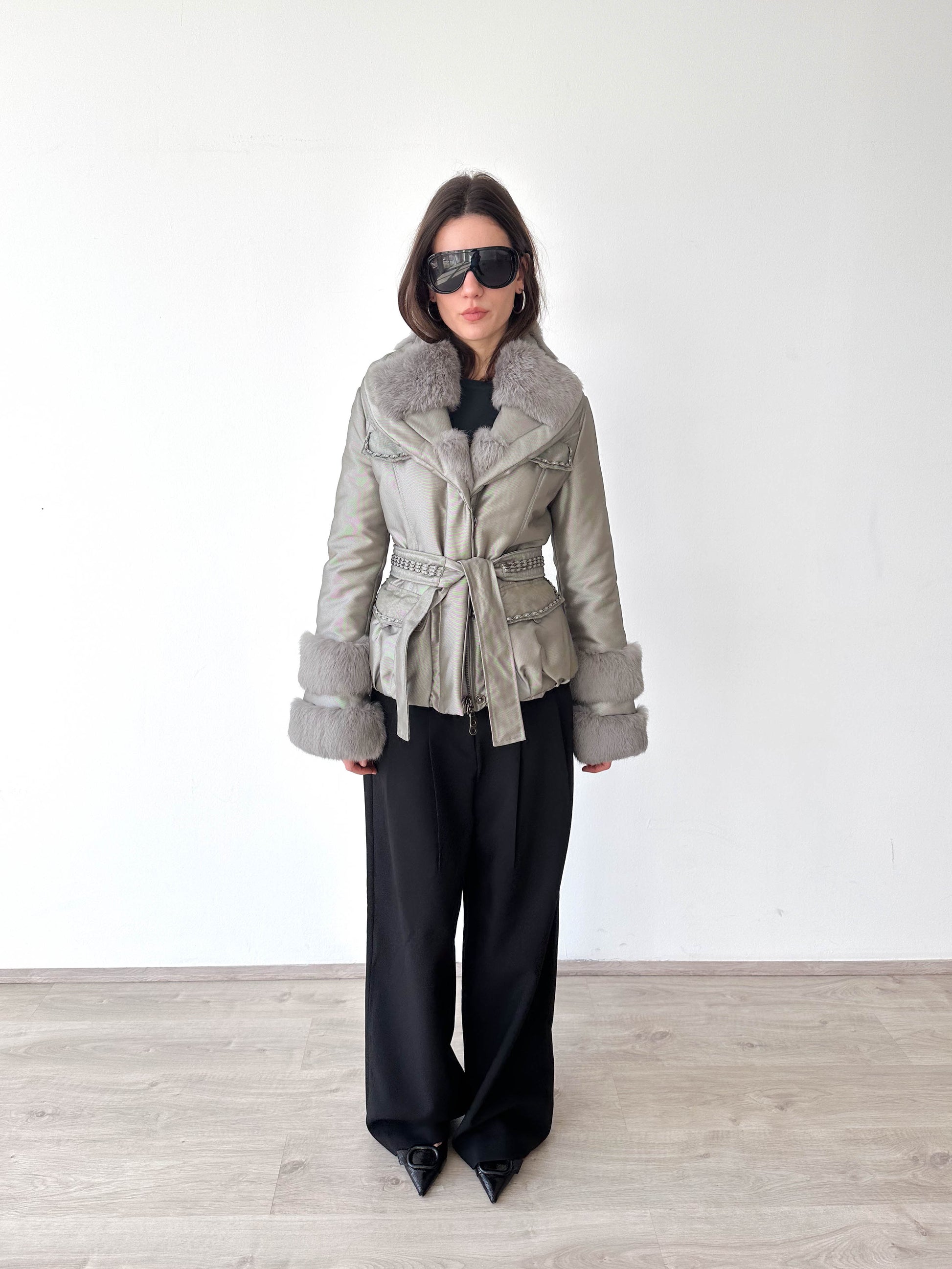 Silver Fur Cuff Jacket