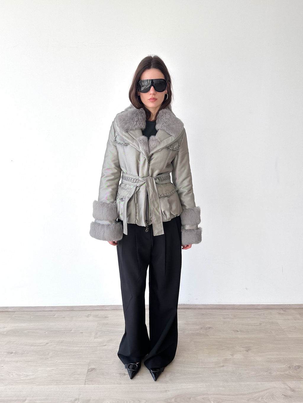 Silver Fur Cuff Jacket