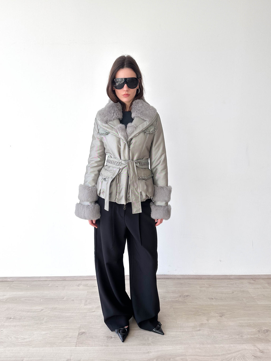 Silver Fur Cuff Jacket