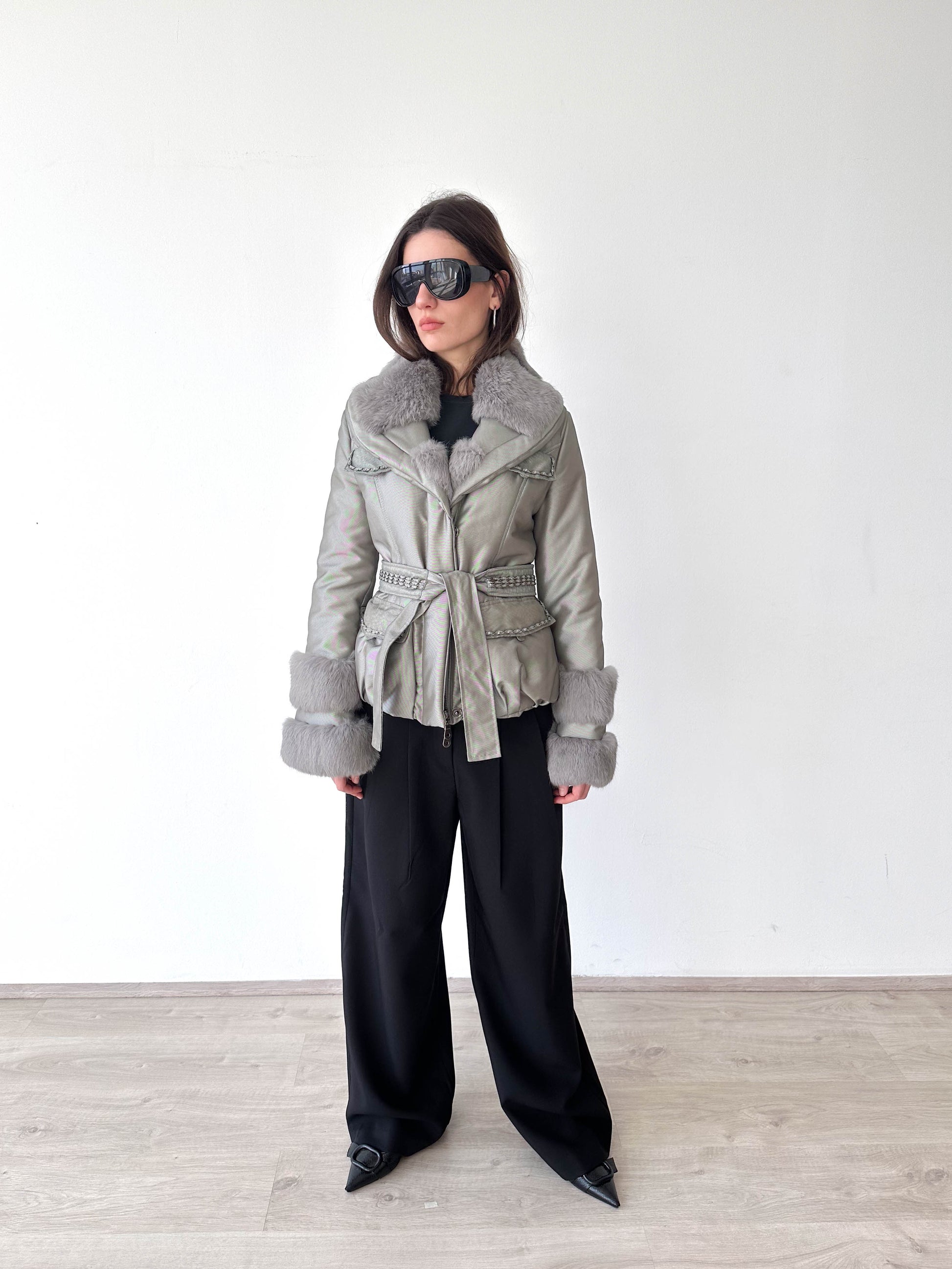 Silver Fur Cuff Jacket