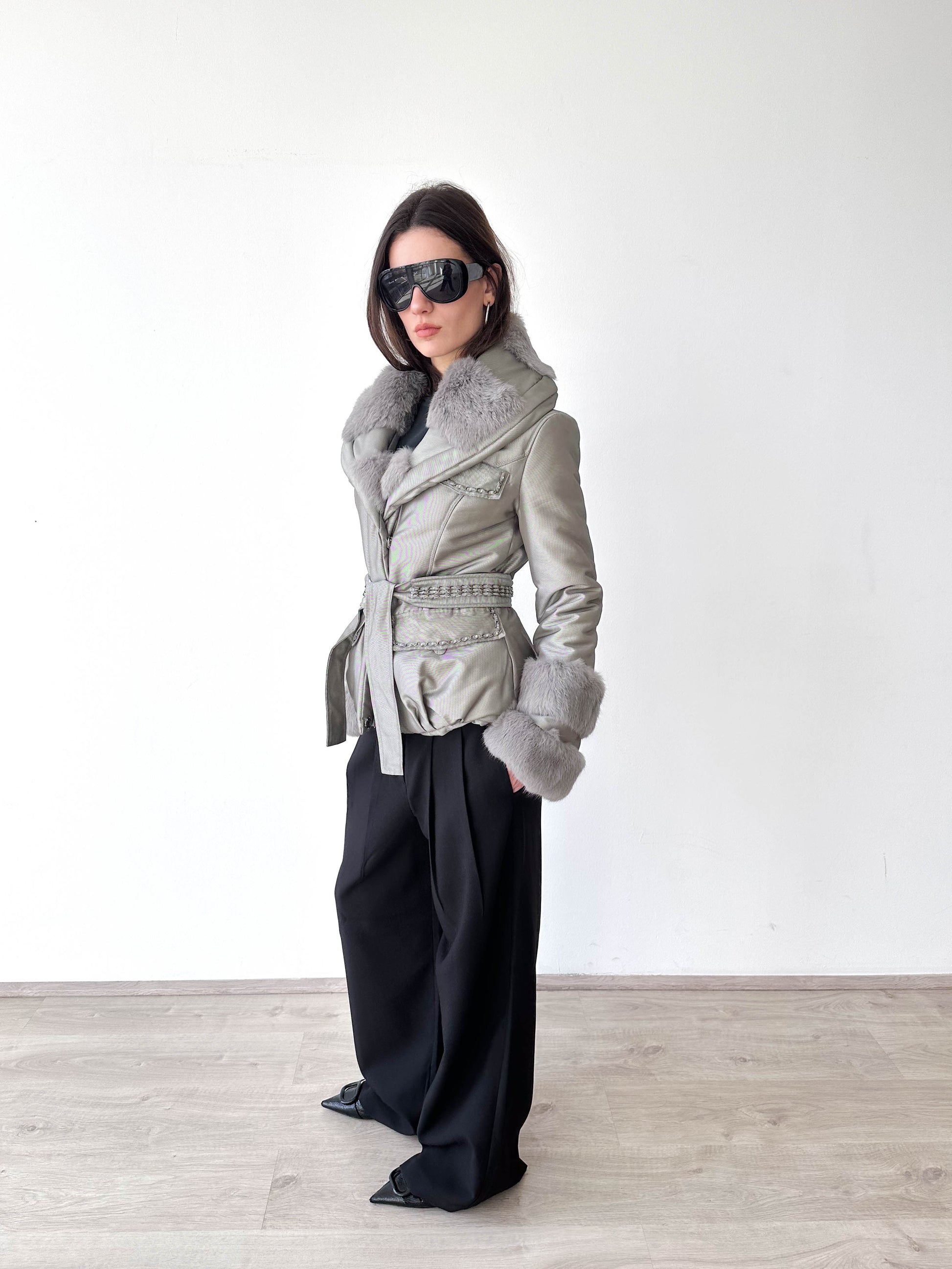 Silver Fur Cuff Jacket