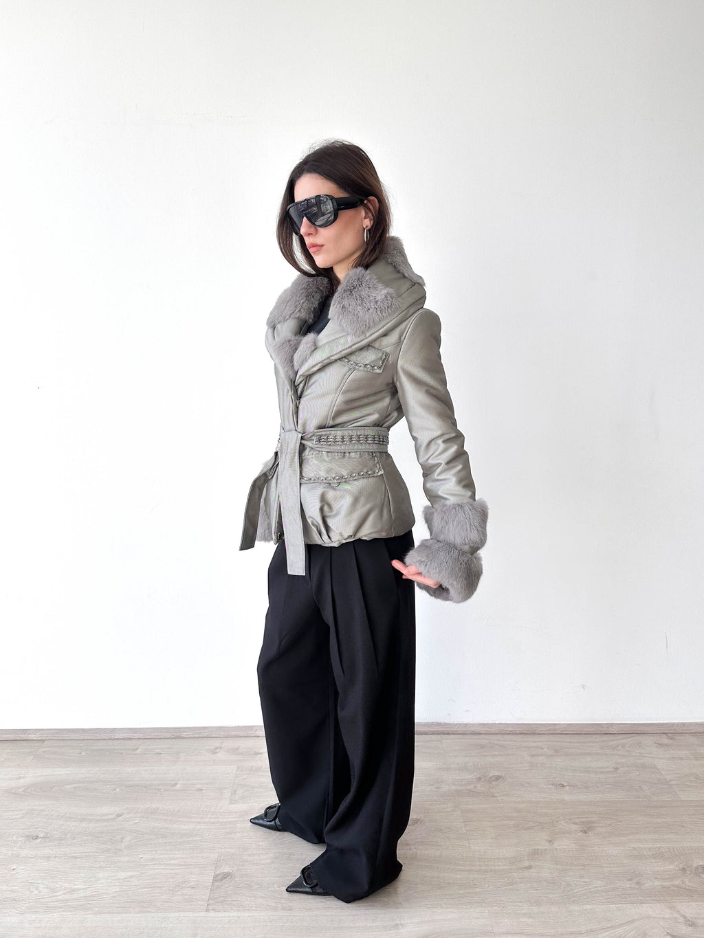 Silver Fur Cuff Jacket