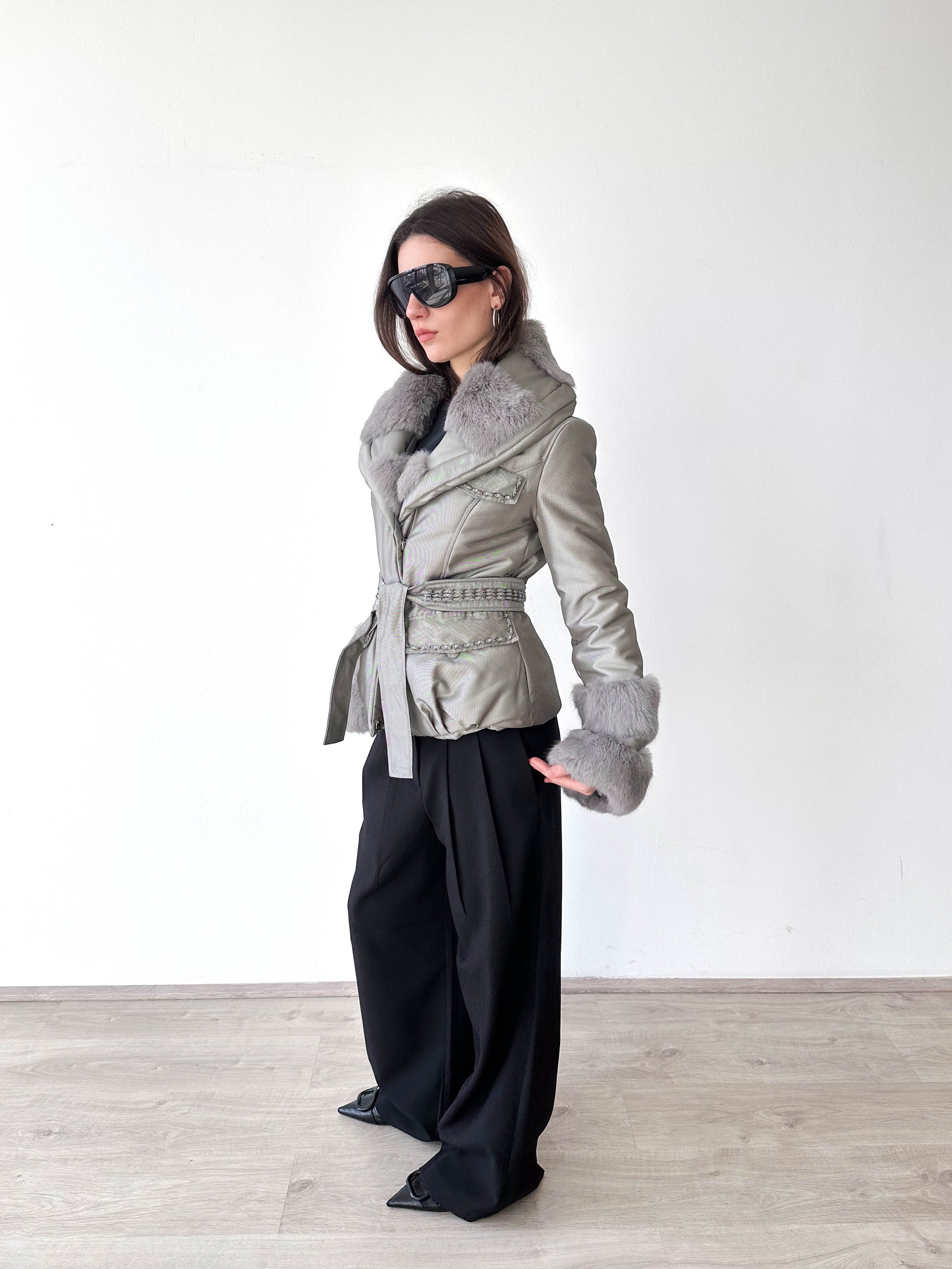 Silver Fur Cuff Jacket