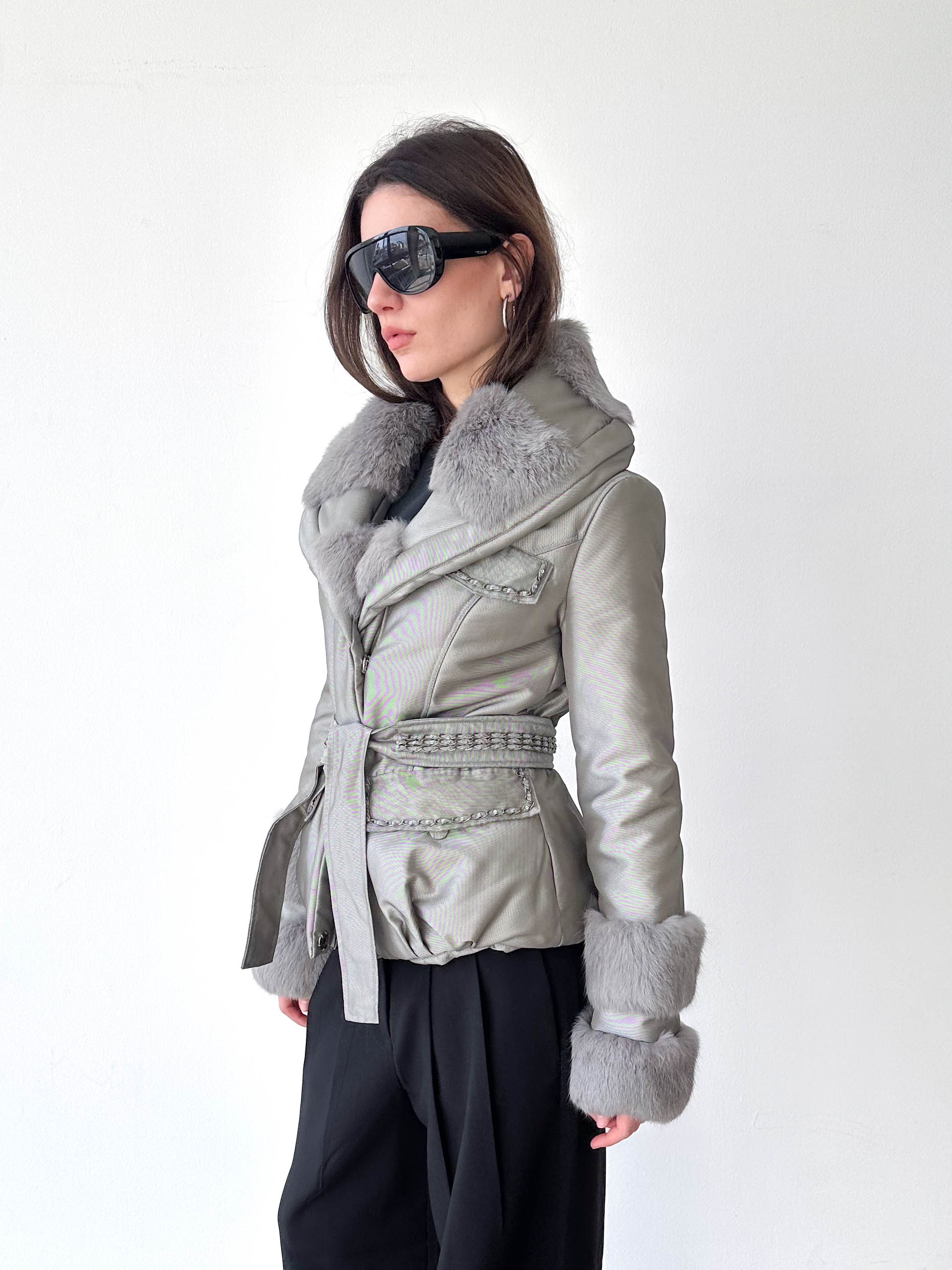 Silver Fur Cuff Jacket