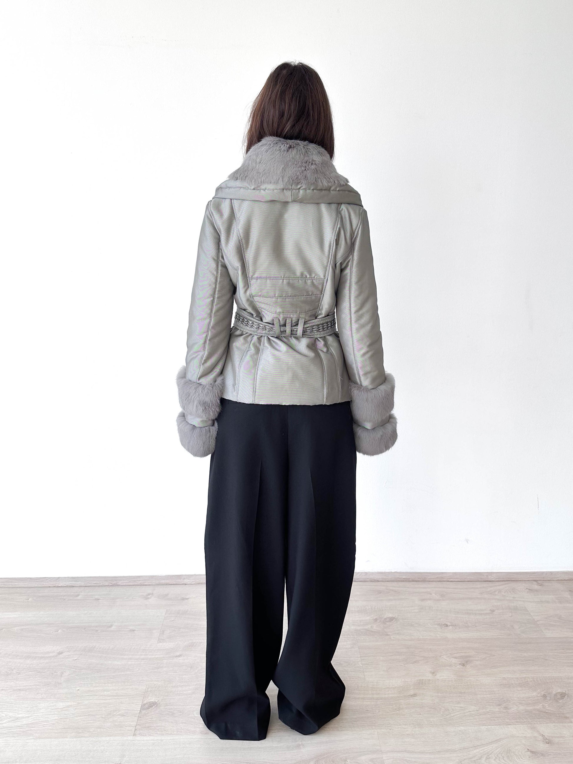 Silver Fur Cuff Jacket