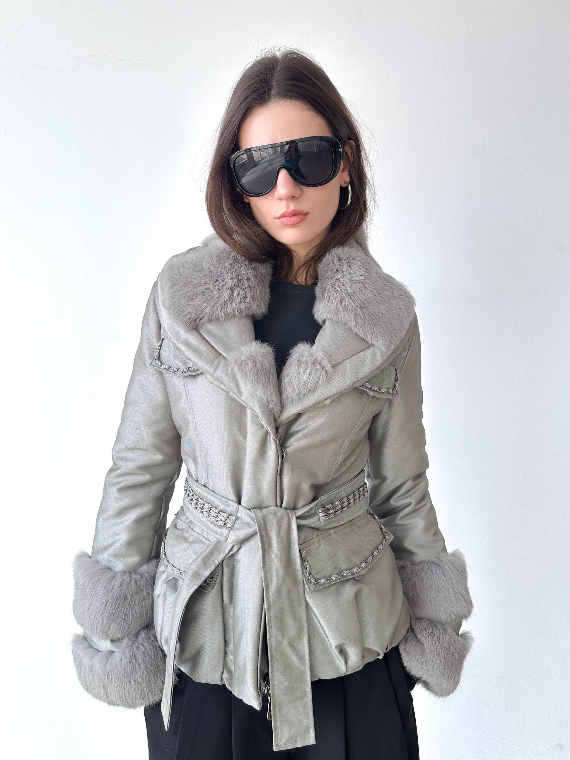 Silver Fur Cuff Jacket