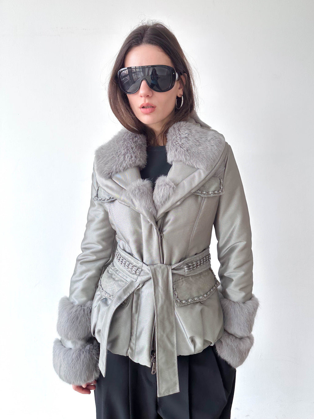 Silver Fur Cuff Jacket