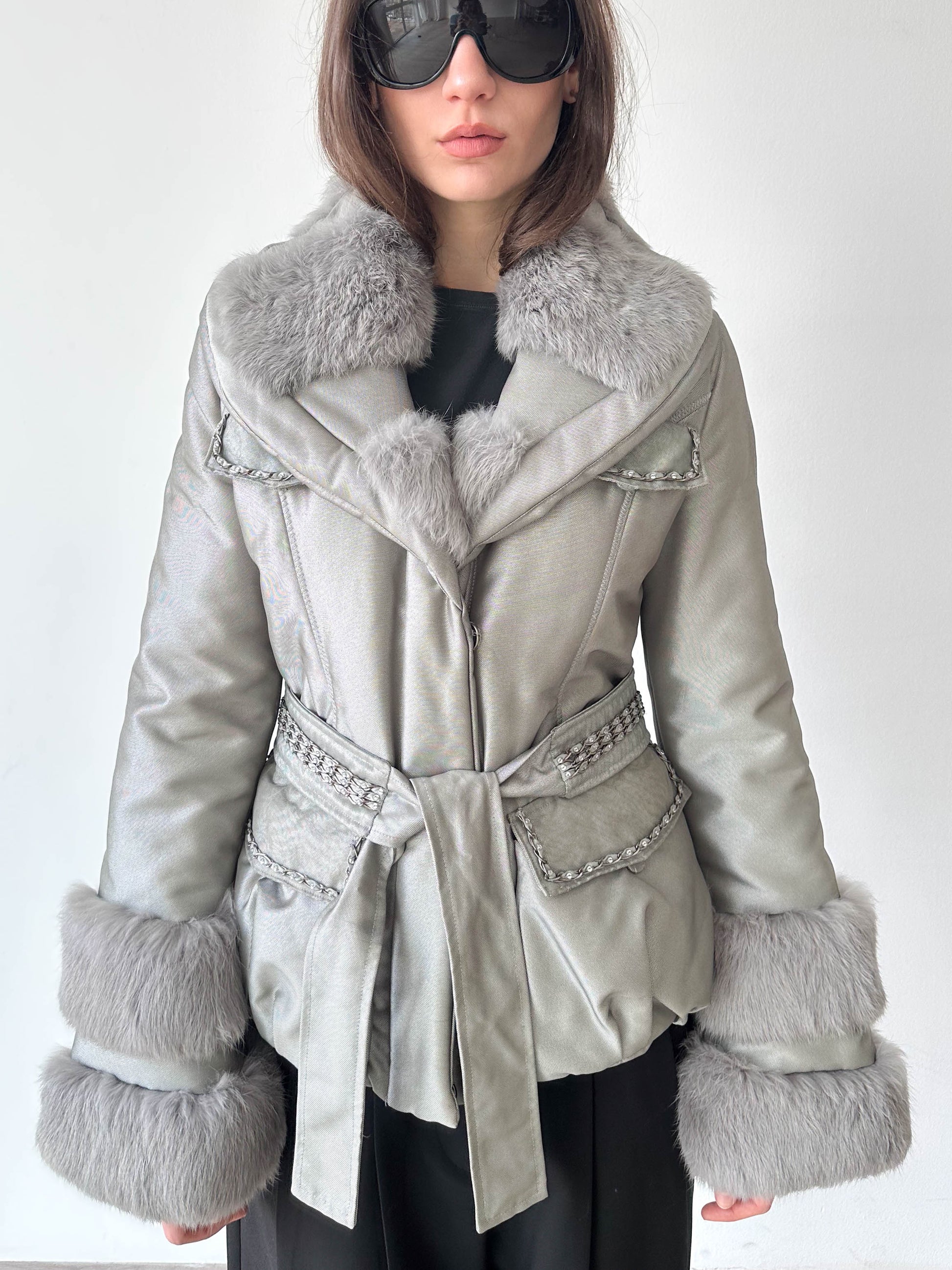 Silver Fur Cuff Jacket