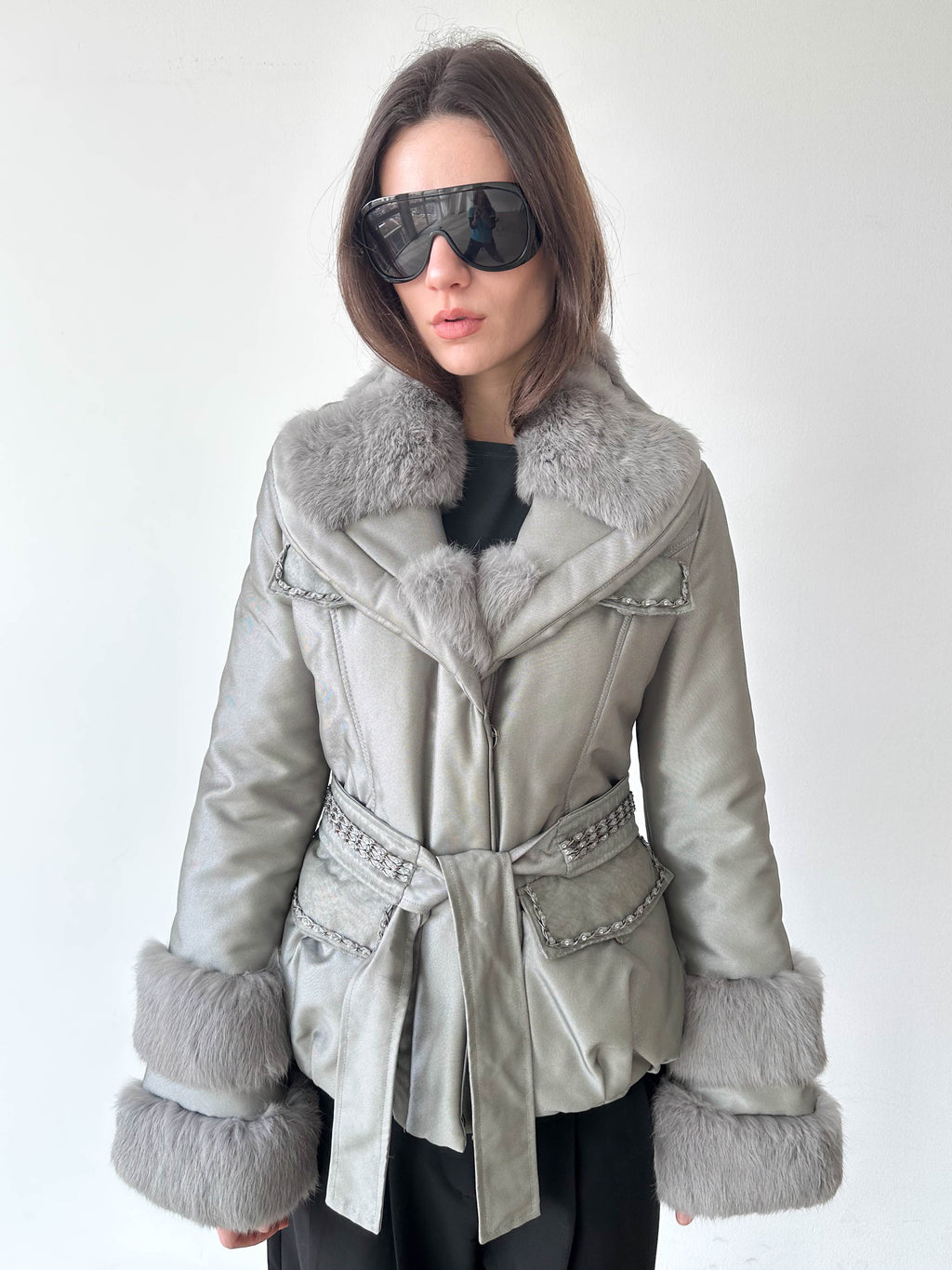 Silver Fur Cuff Jacket