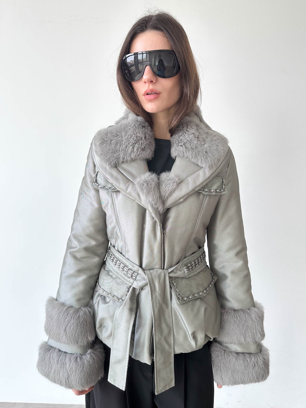 Silver Fur Cuff Jacket