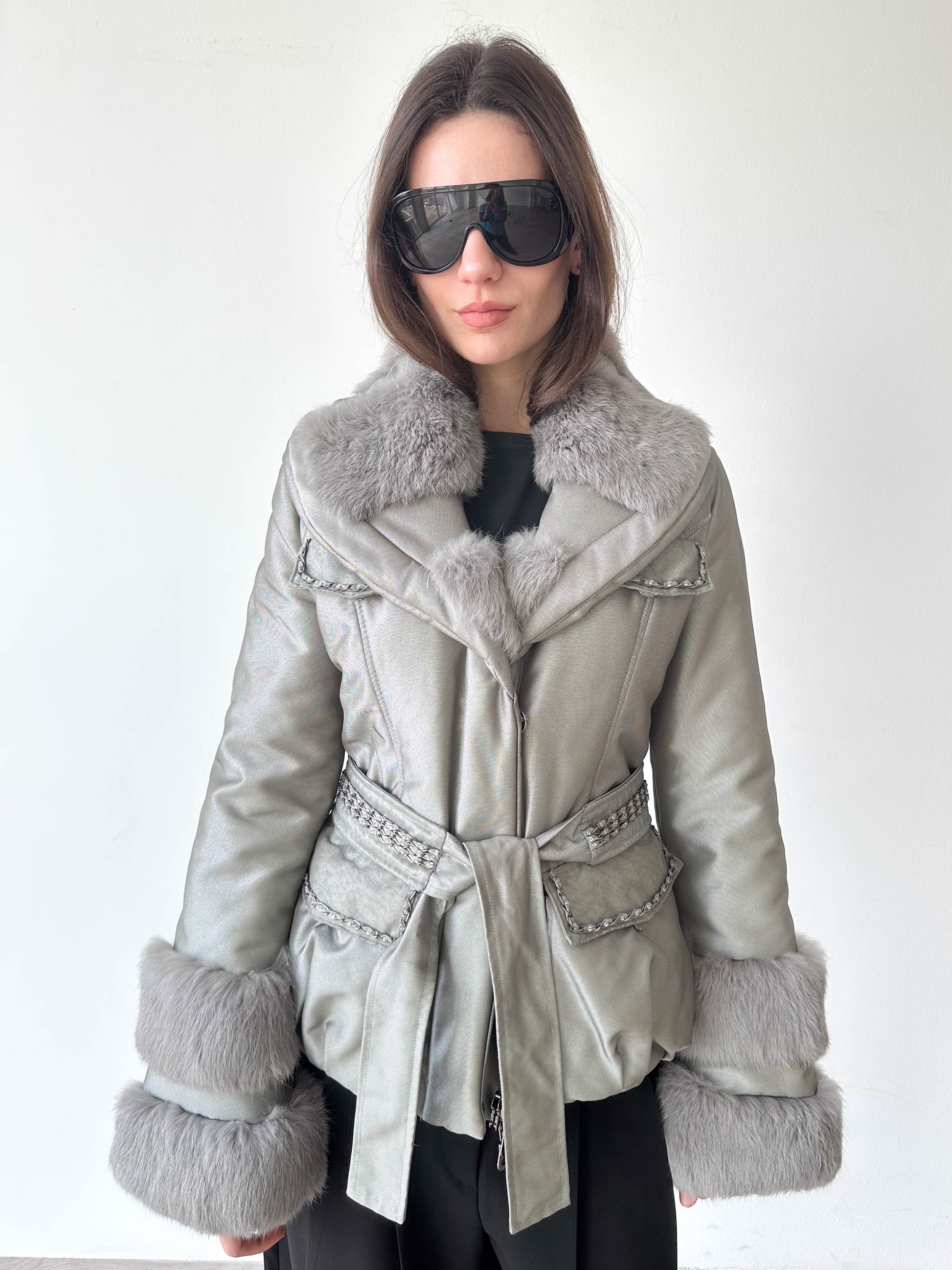 Silver Fur Cuff Jacket