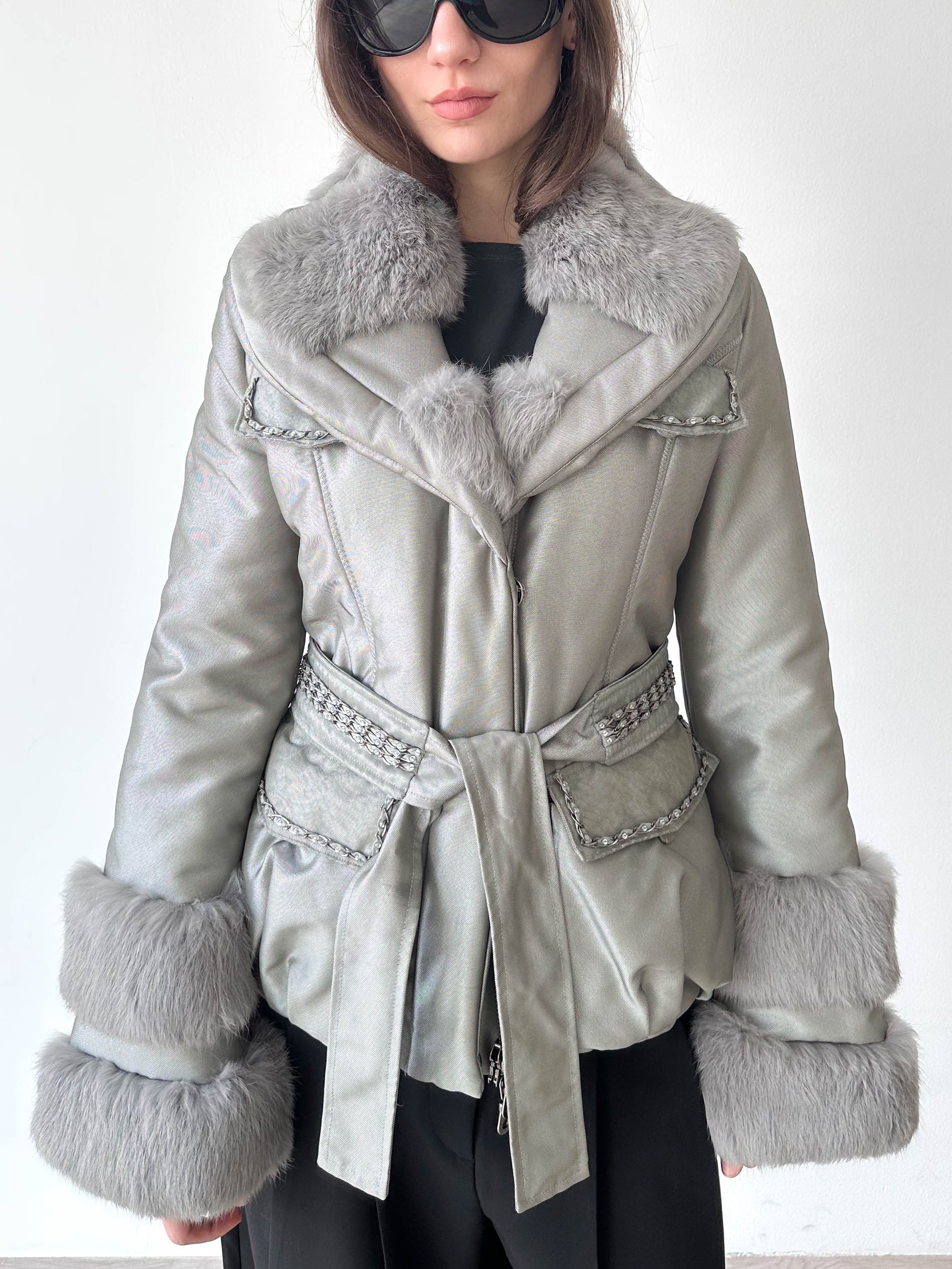 Silver Fur Cuff Jacket