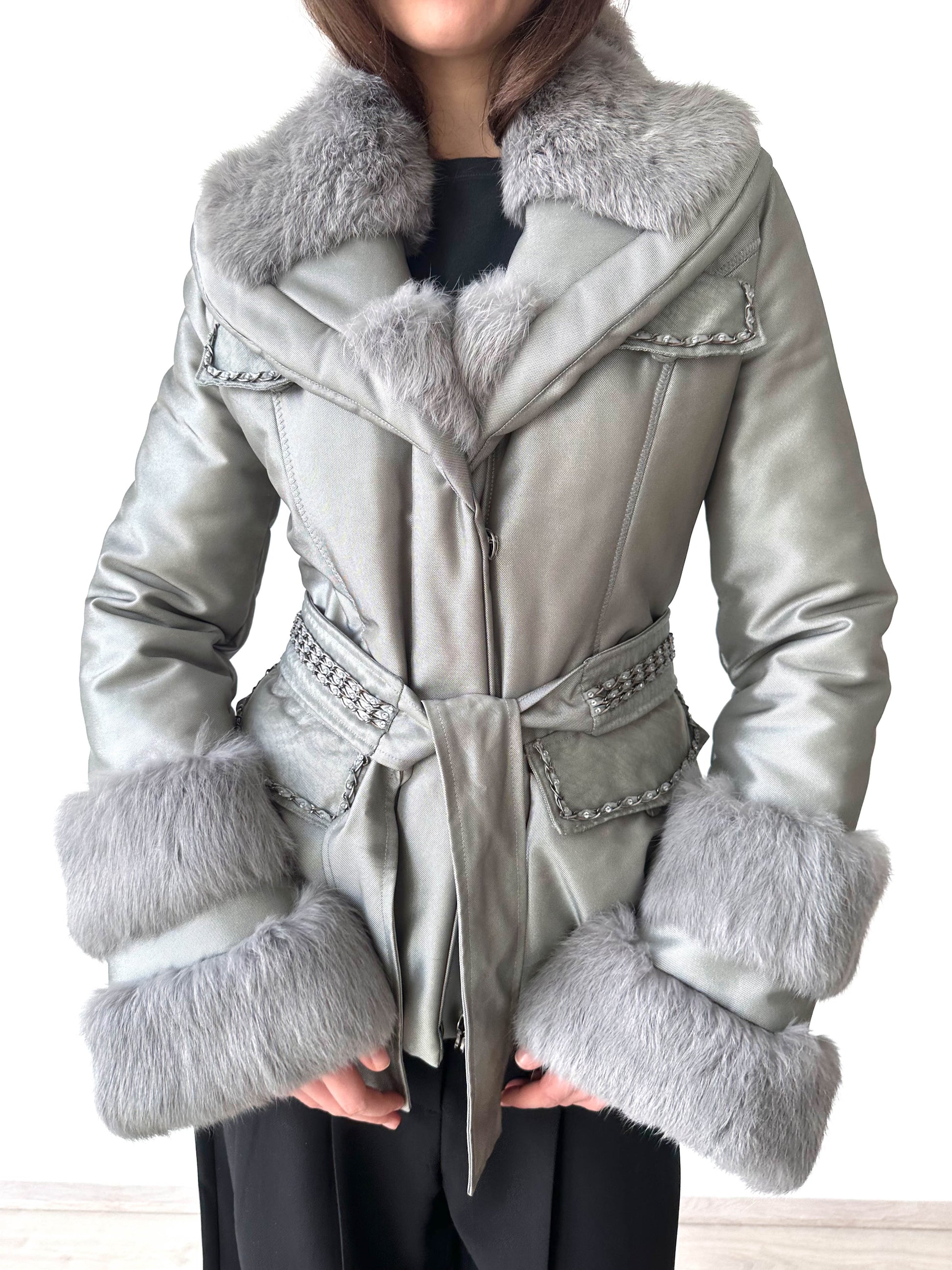 Silver Fur Cuff Jacket