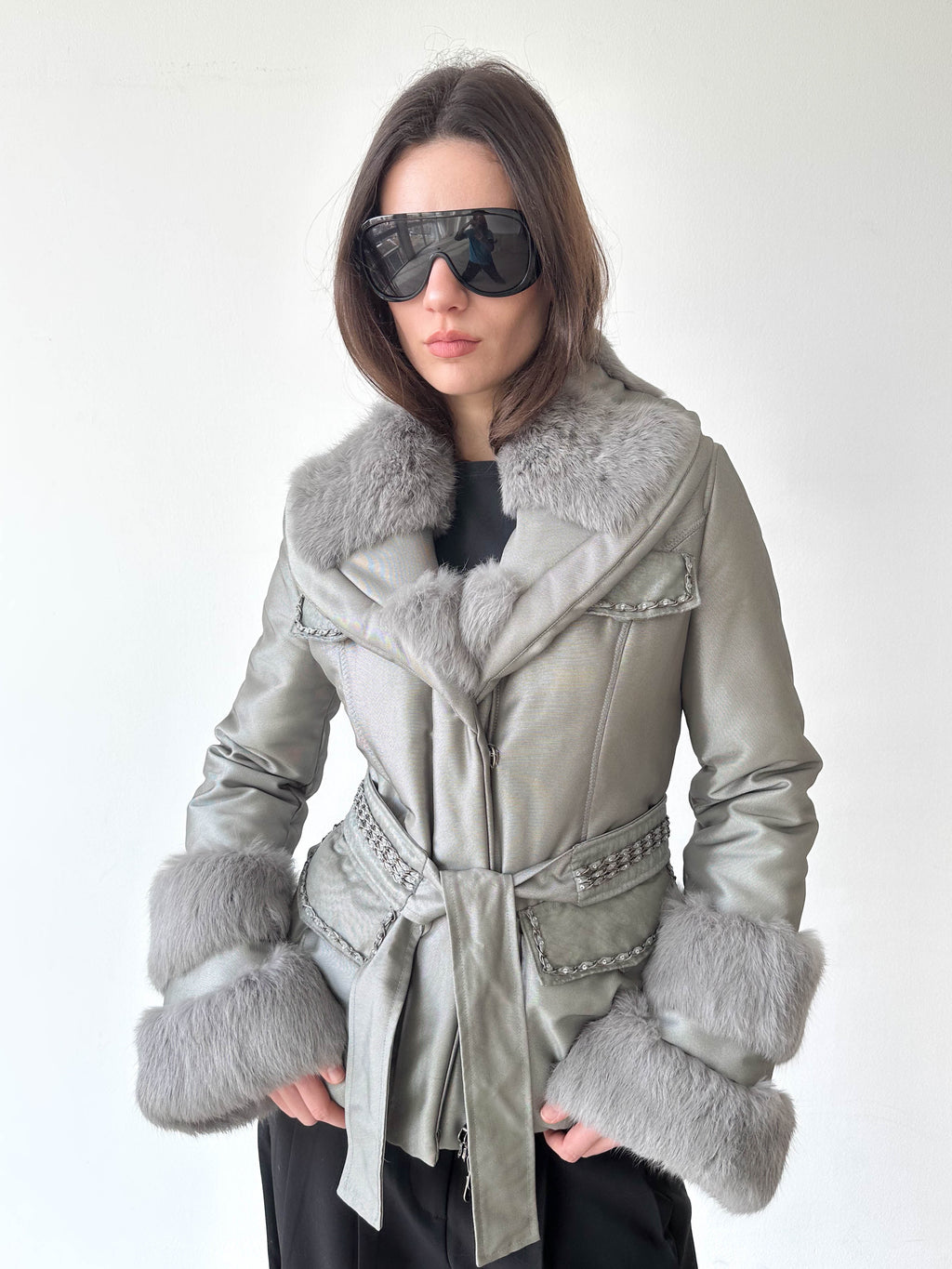 Silver Fur Cuff Jacket