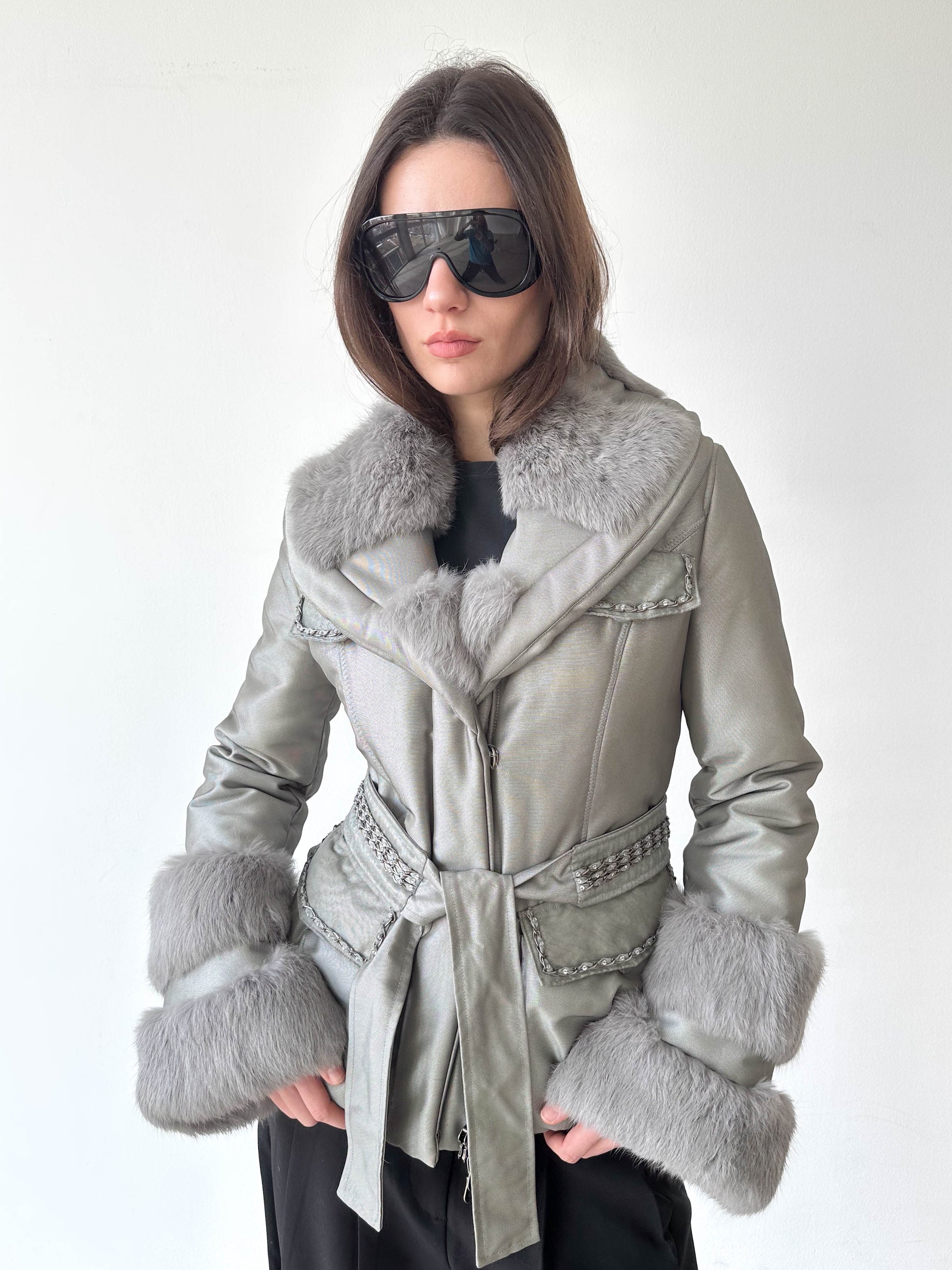 Silver Fur Cuff Jacket
