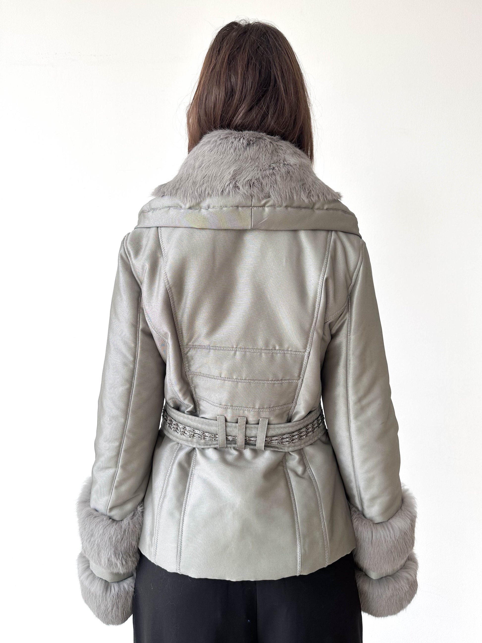Silver Fur Cuff Jacket