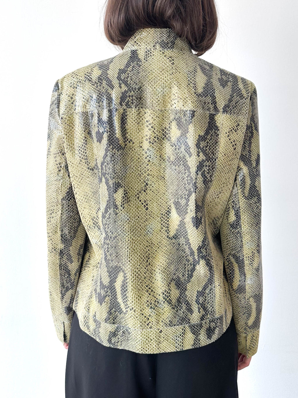 Python Leather Moto Jacket