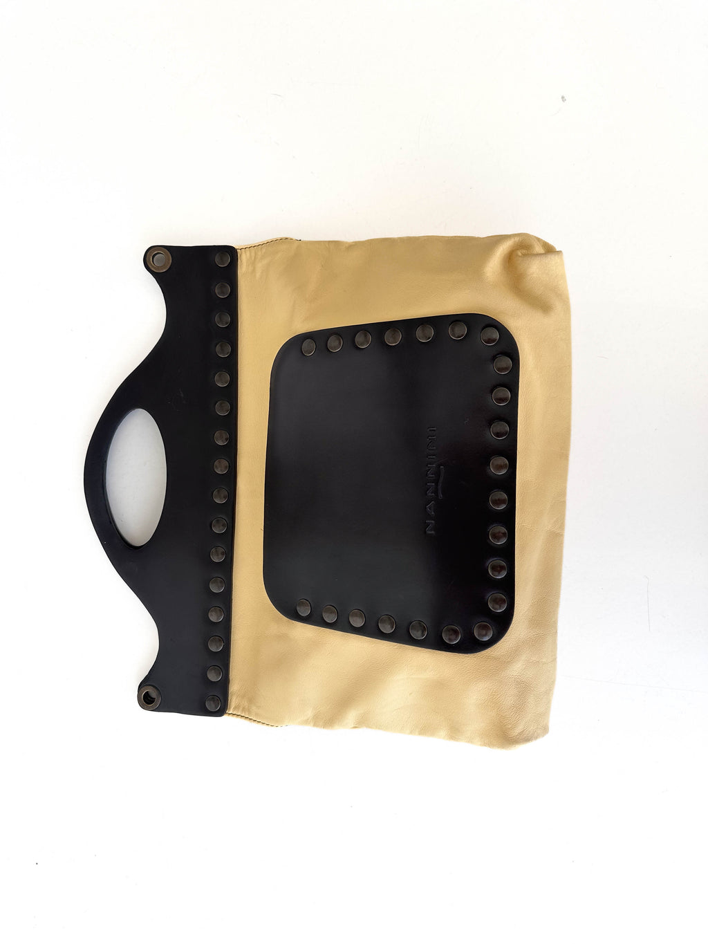 Italian Leather Studded Large Clutch