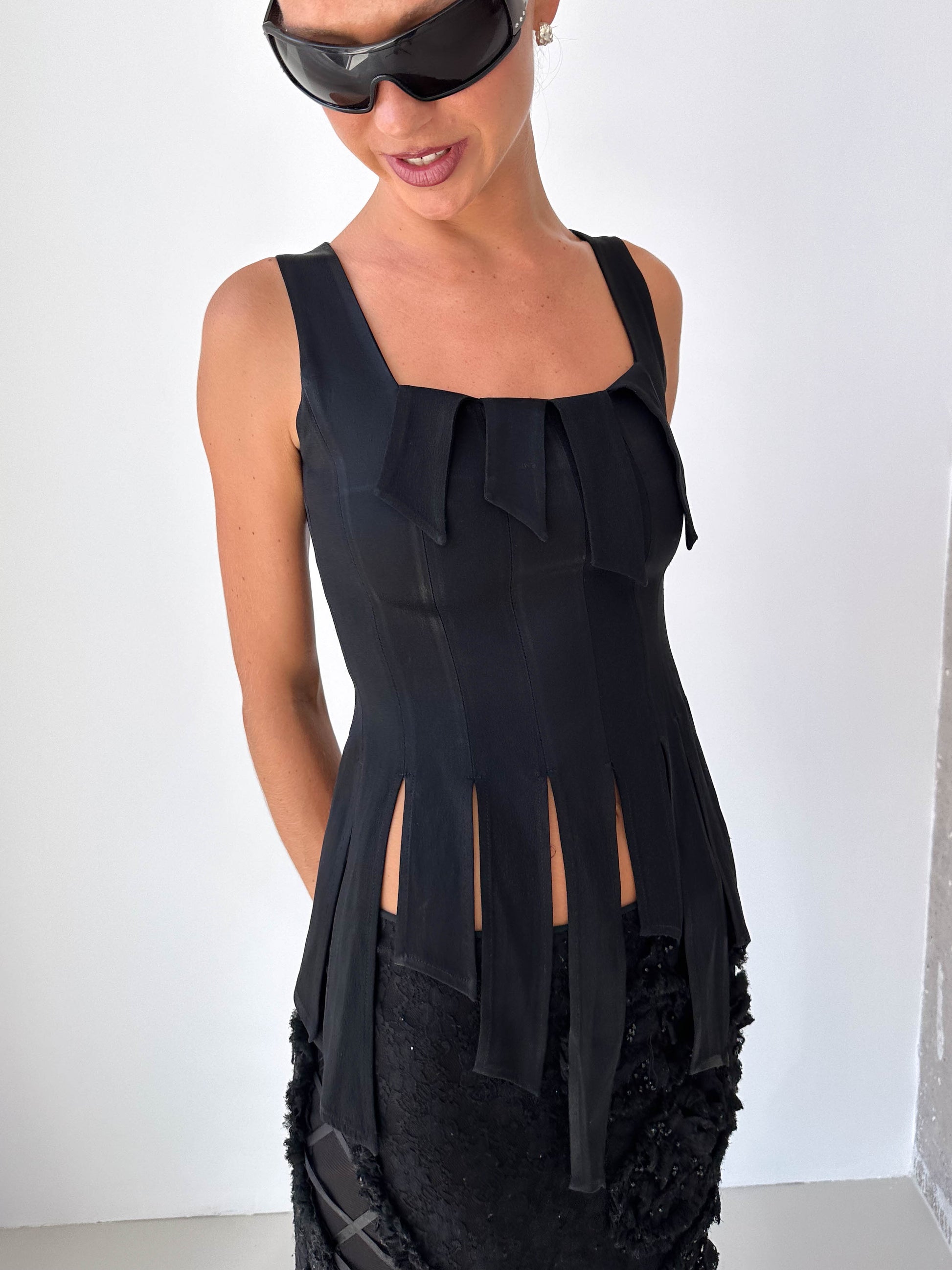 Moschino Cheap & Chic Satin Panel Top