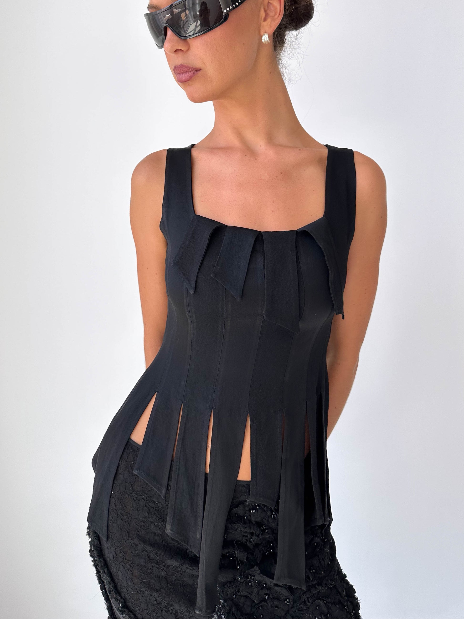 Moschino Cheap & Chic Satin Panel Top