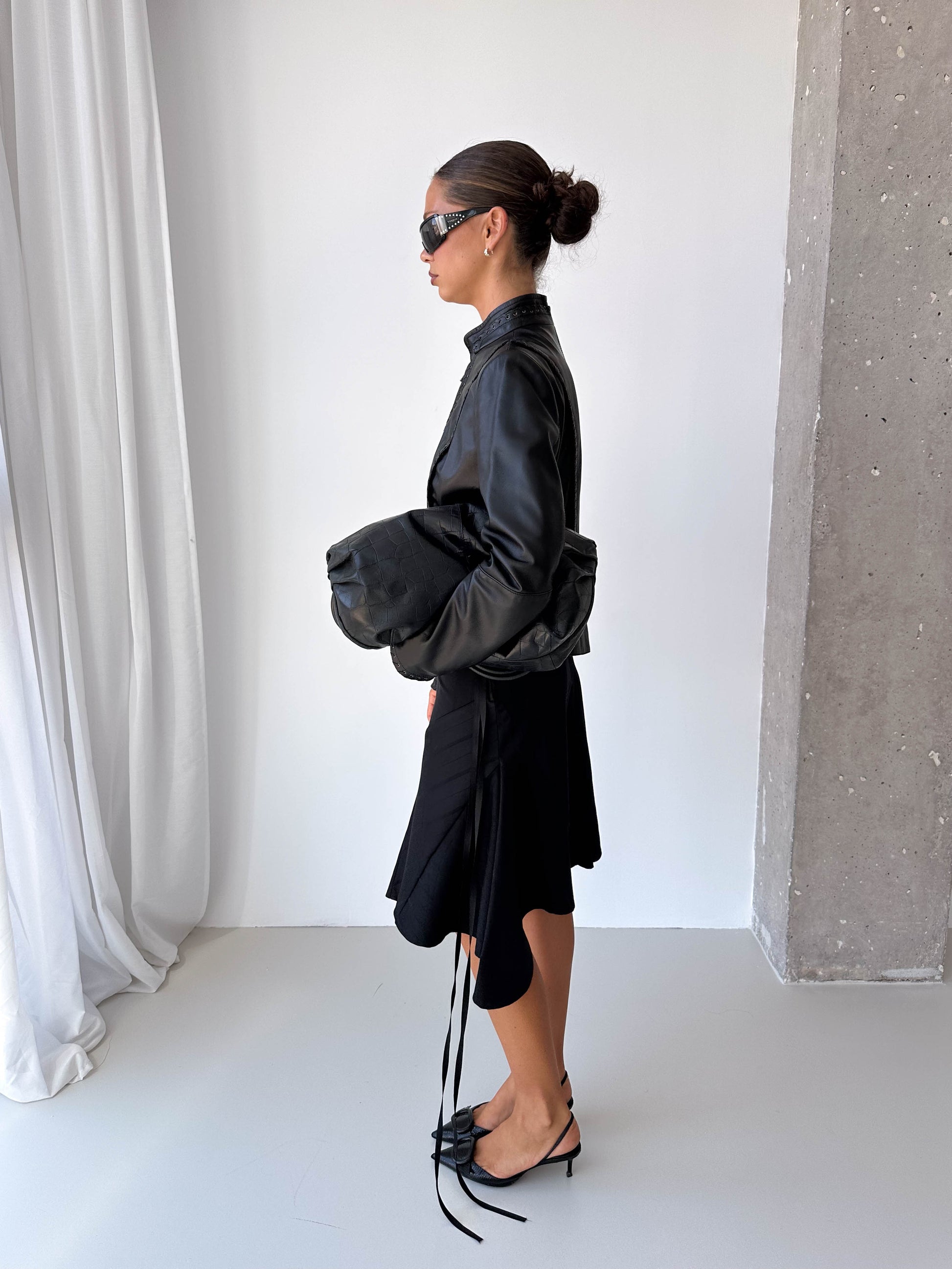 Lace Up Italian Leather Jacket