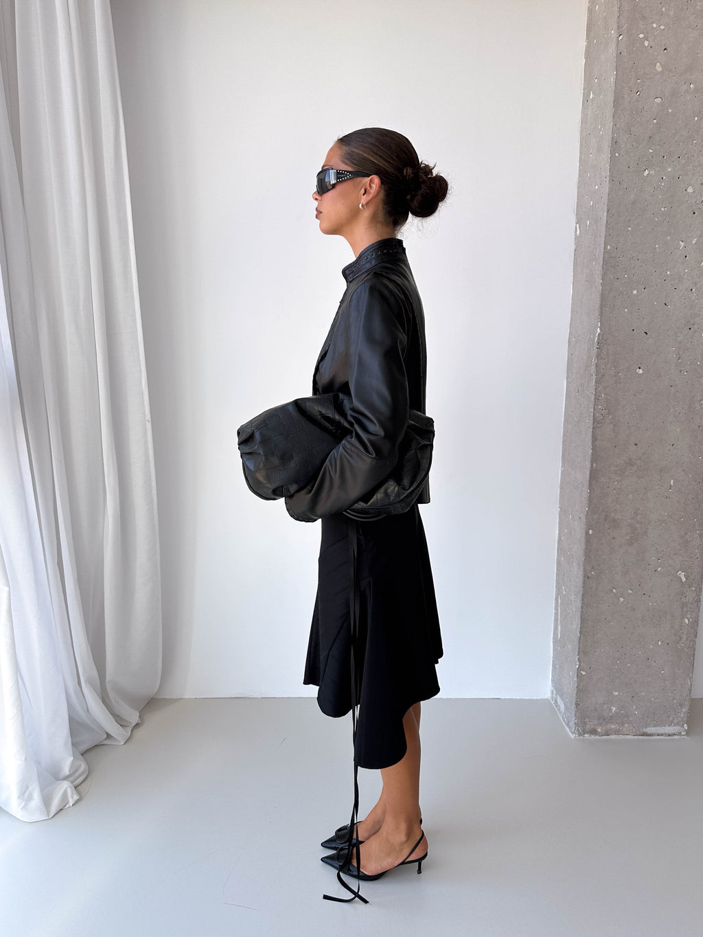 Lace Up Italian Leather Jacket