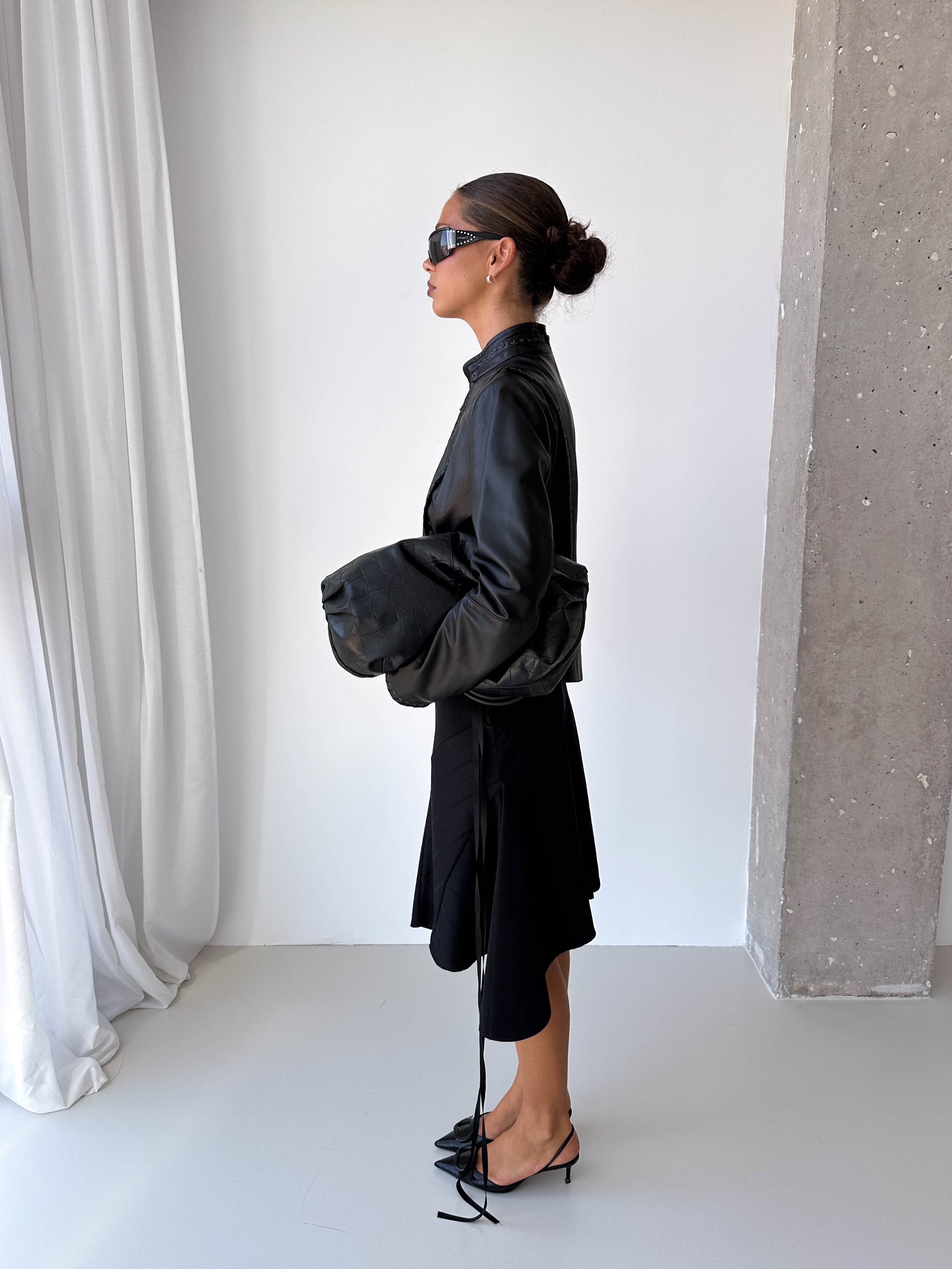 Lace Up Italian Leather Jacket