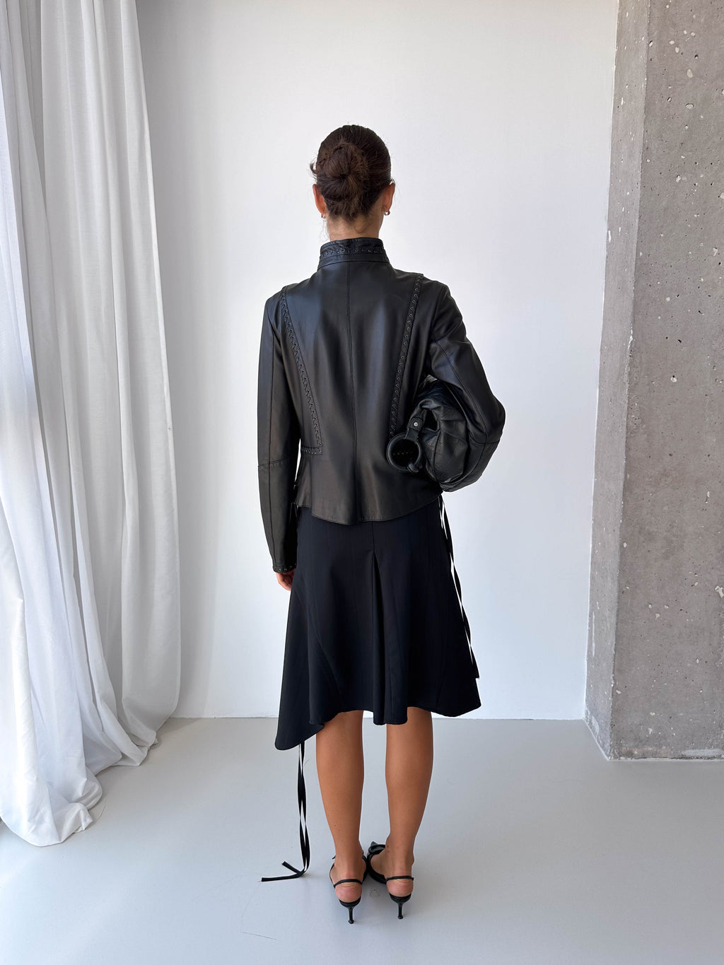Lace Up Italian Leather Jacket