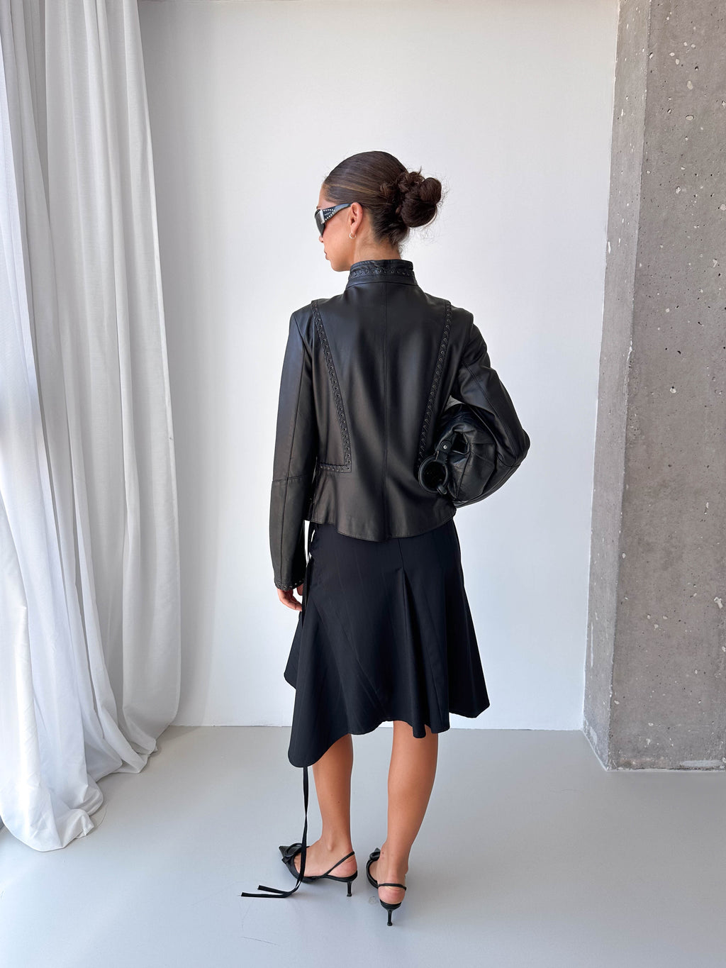 Lace Up Italian Leather Jacket