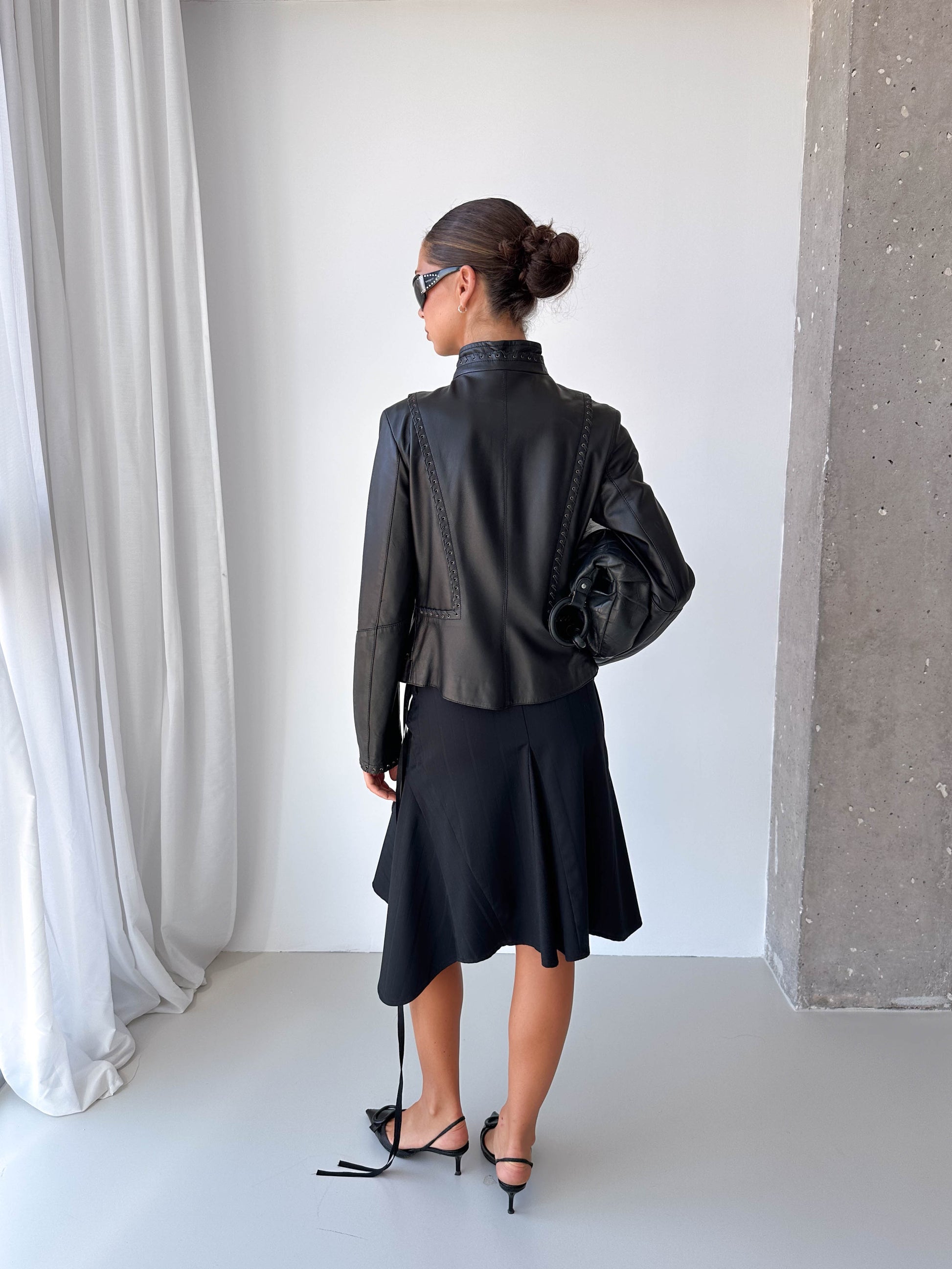 Lace Up Italian Leather Jacket
