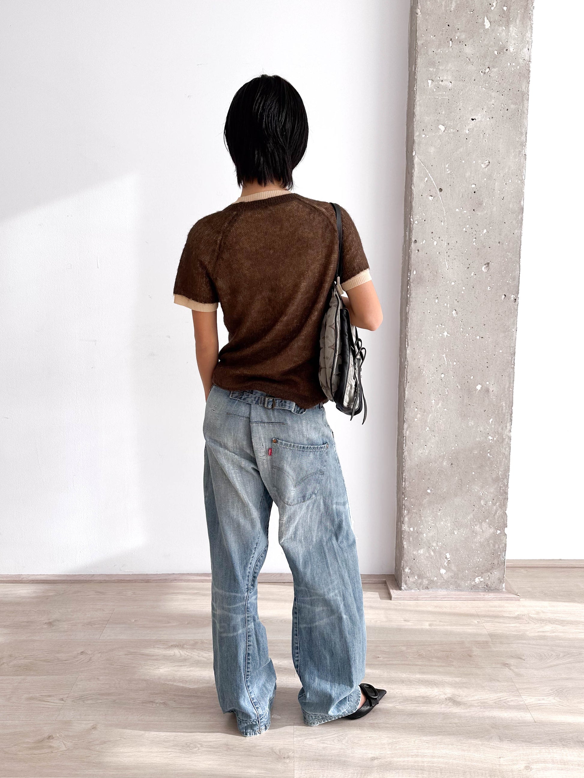 Alpaca Double Layer Short Sleeve Jumper