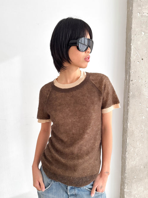 Alpaca Double Layer Short Sleeve Jumper