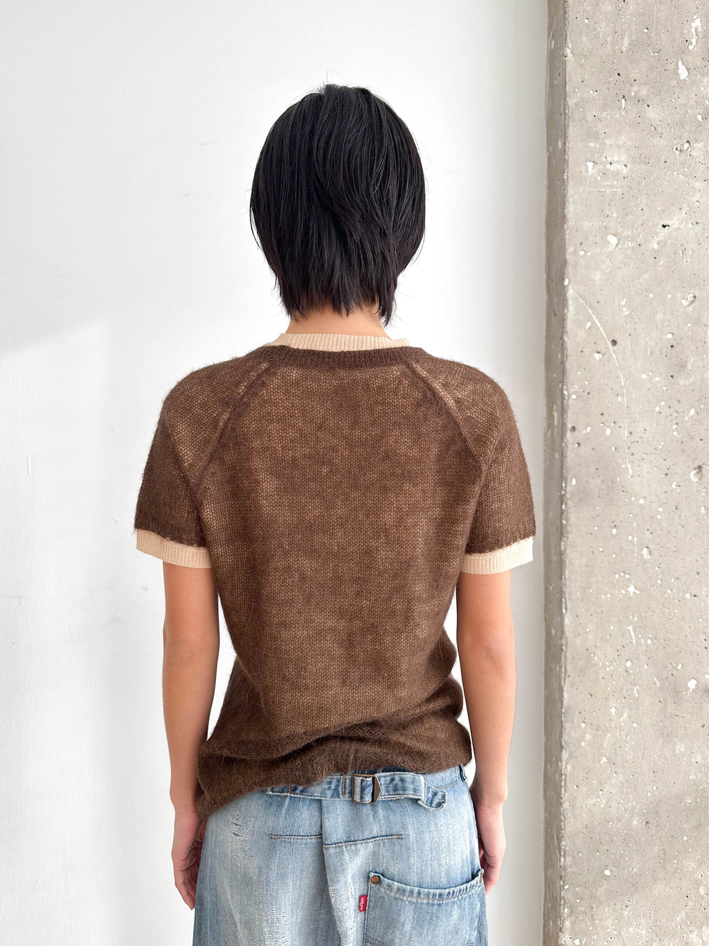 Alpaca Double Layer Short Sleeve Jumper