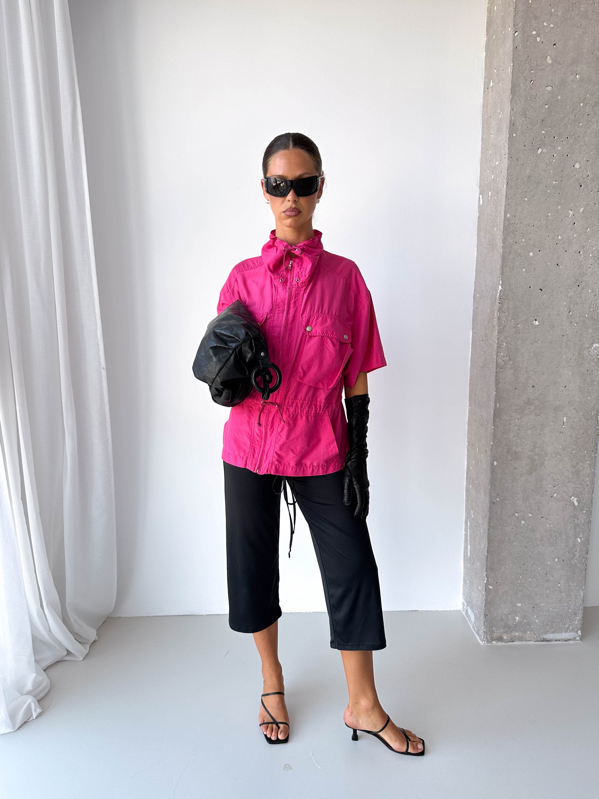 Pure Silk Light Weight Short Sleeve Track Jacket