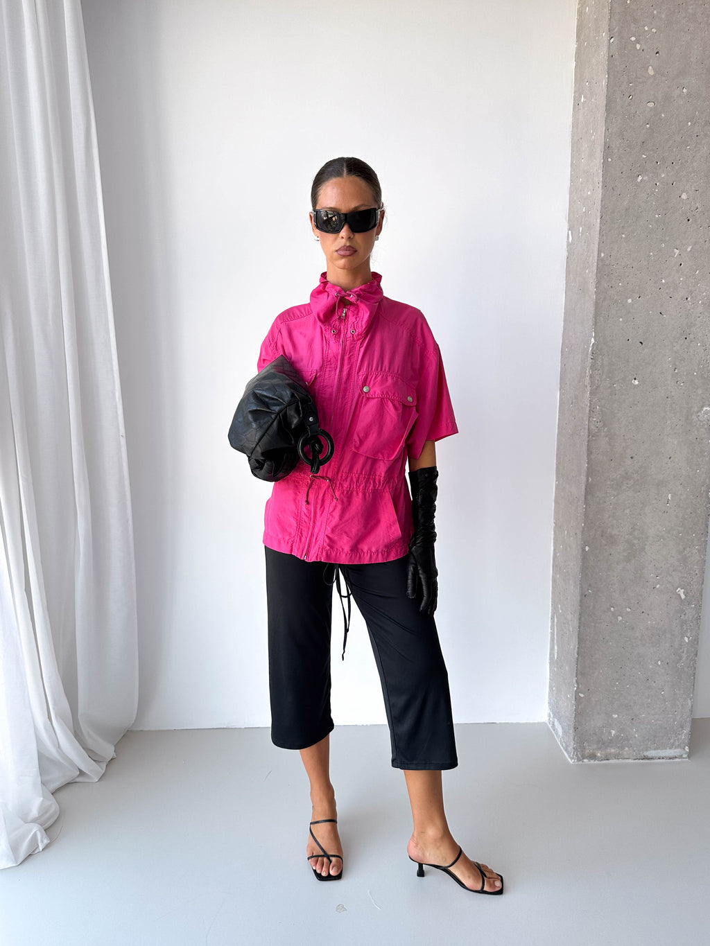 Pure Silk Light Weight Short Sleeve Track Jacket