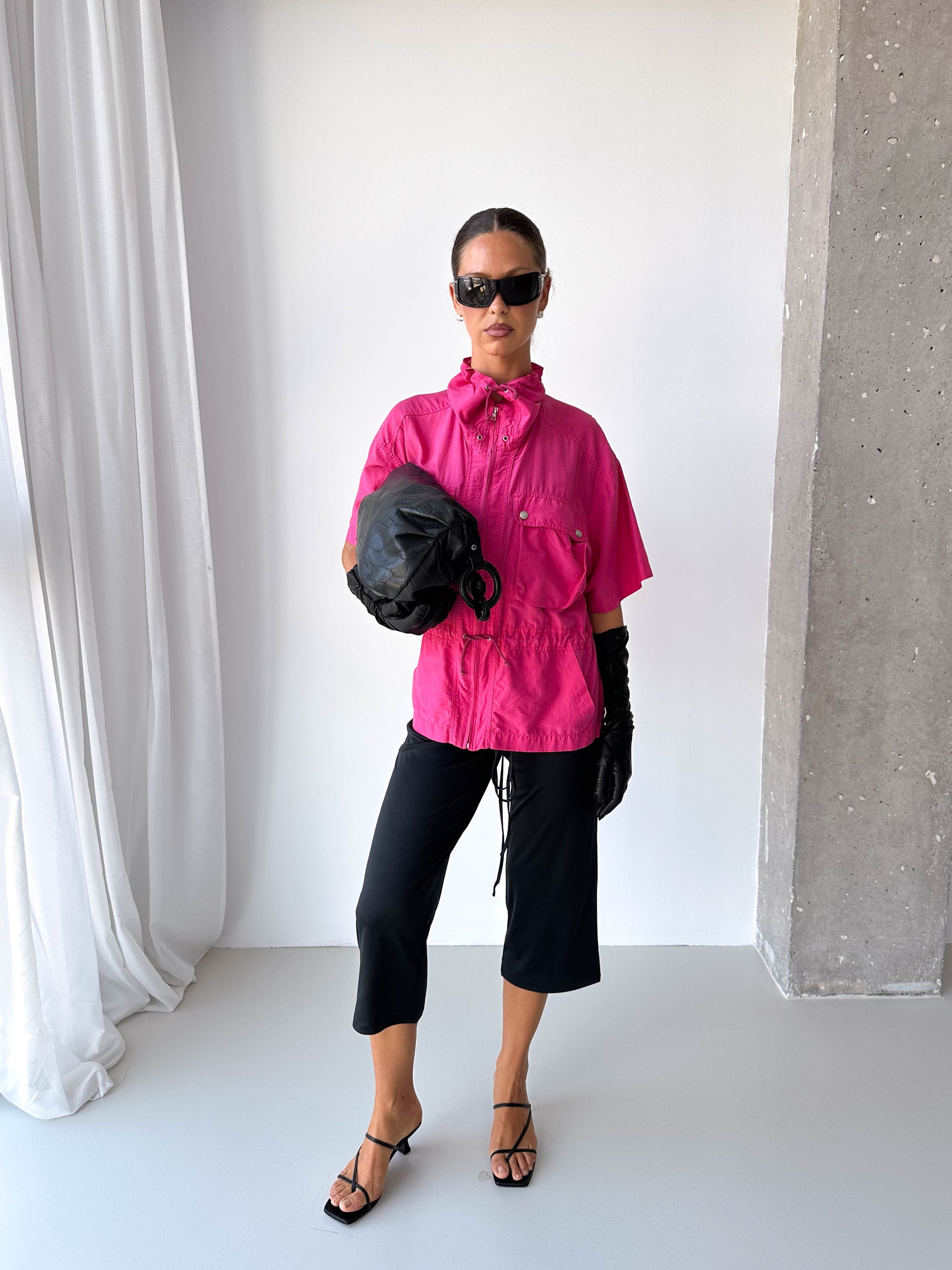 Pure Silk Light Weight Short Sleeve Track Jacket
