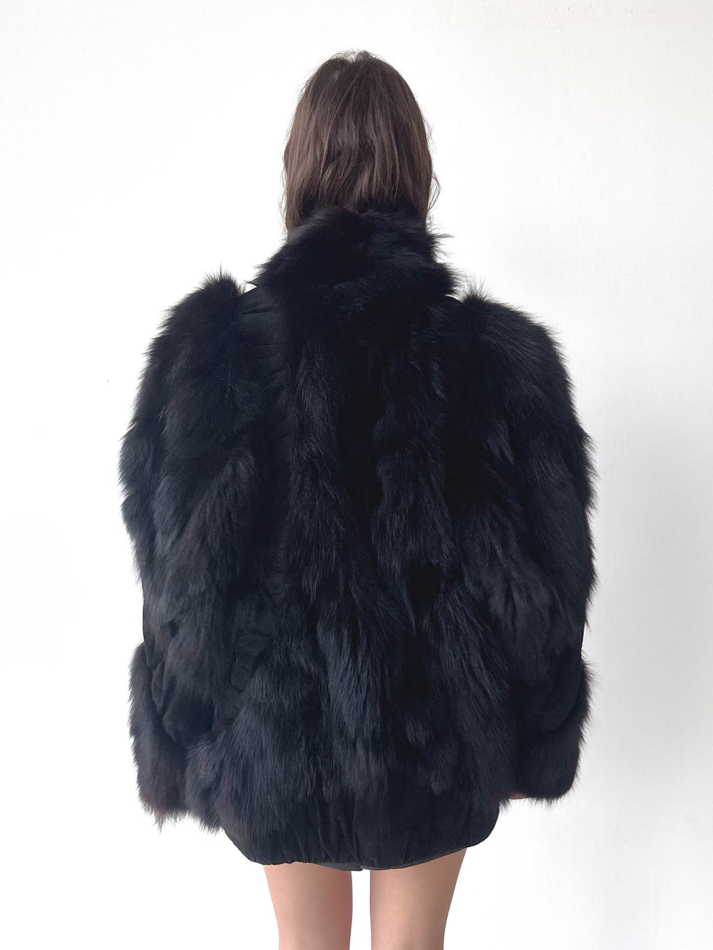 Black Fur Suede Leather Jacket