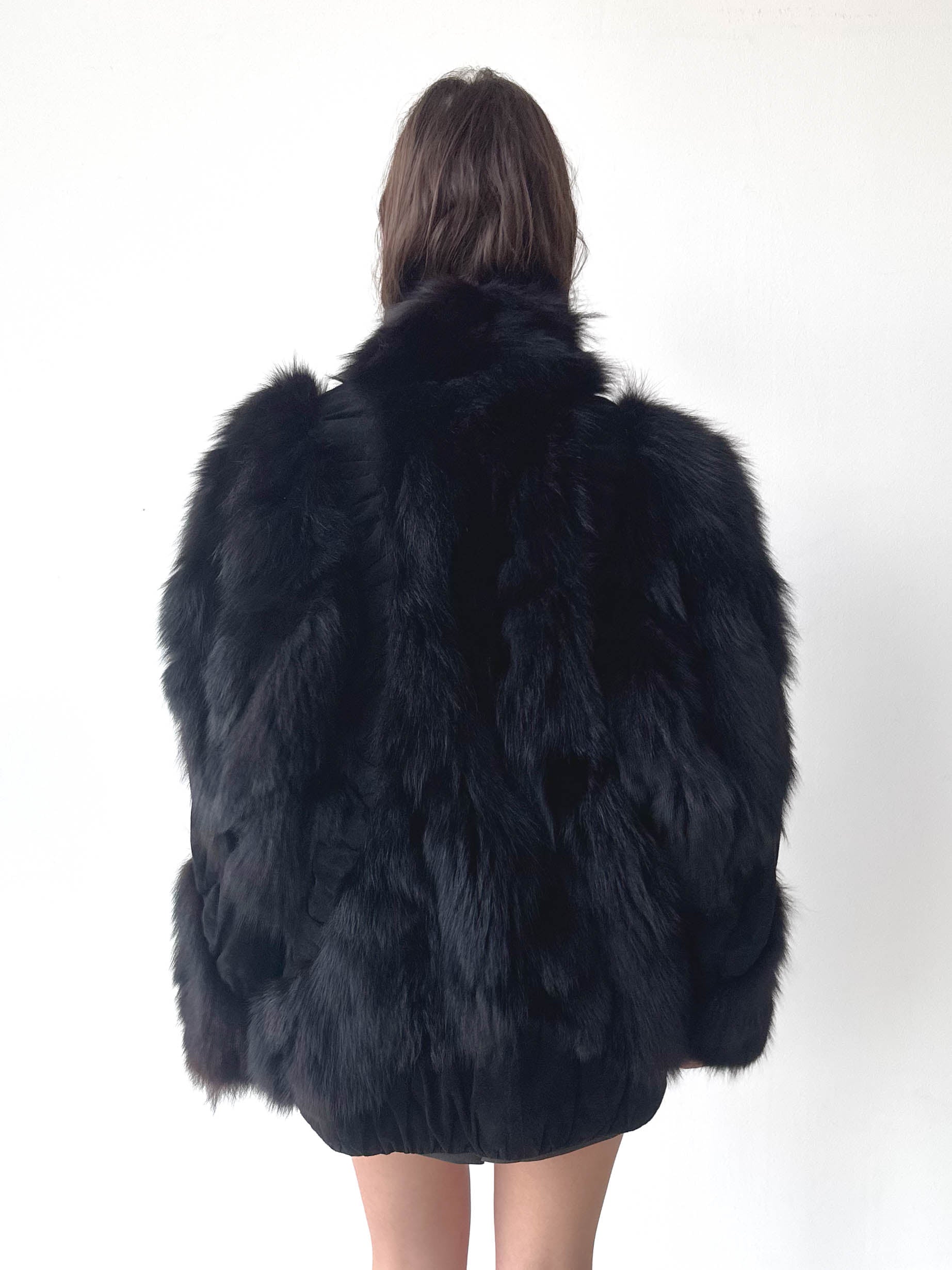 Black Fur Suede Leather Jacket