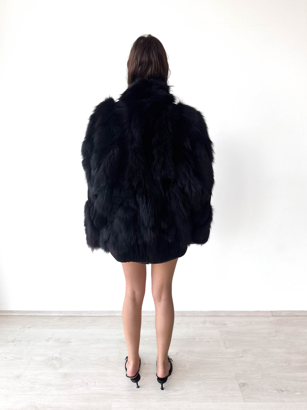 Black Fur Suede Leather Jacket