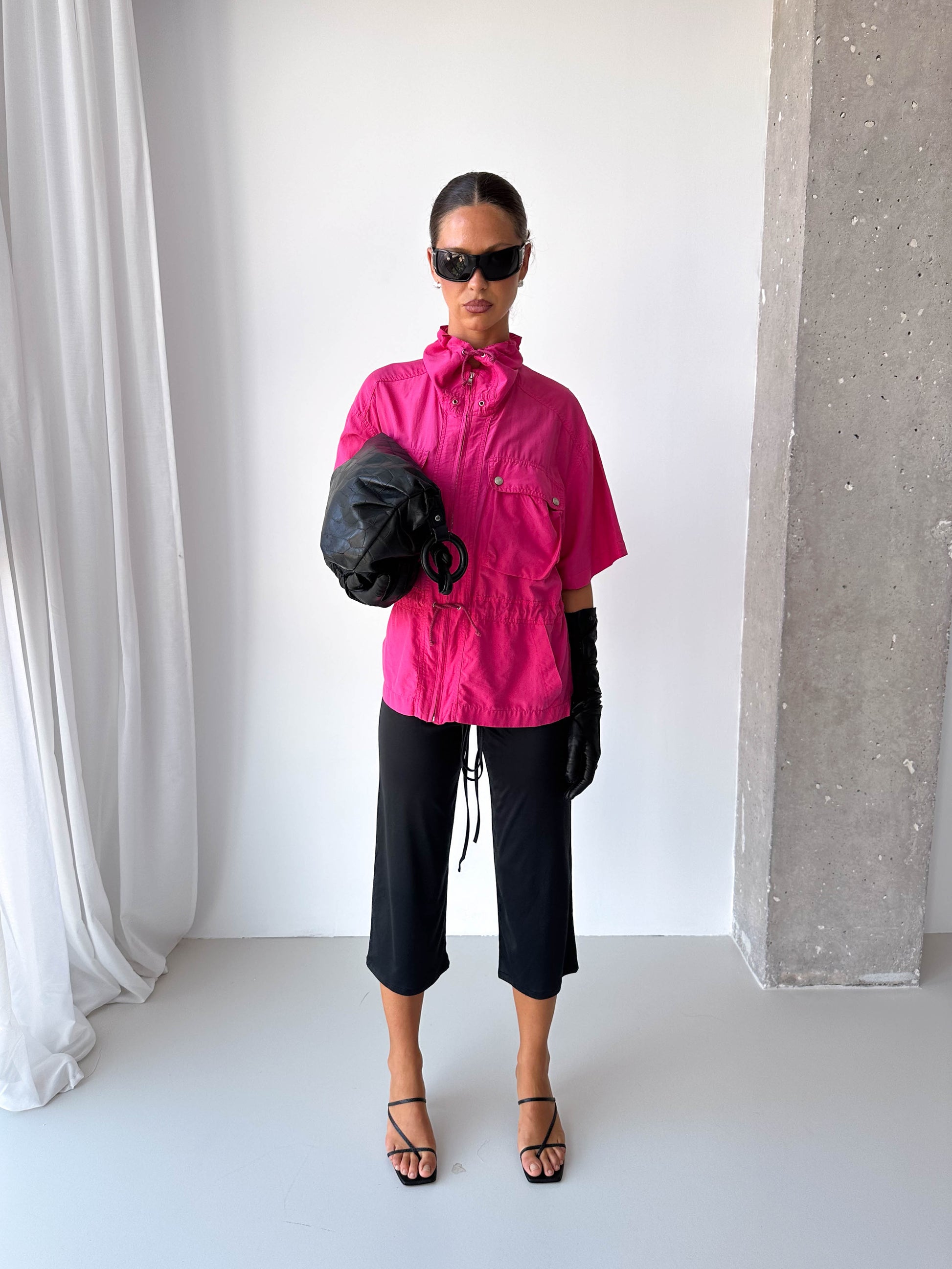 Pure Silk Light Weight Short Sleeve Track Jacket