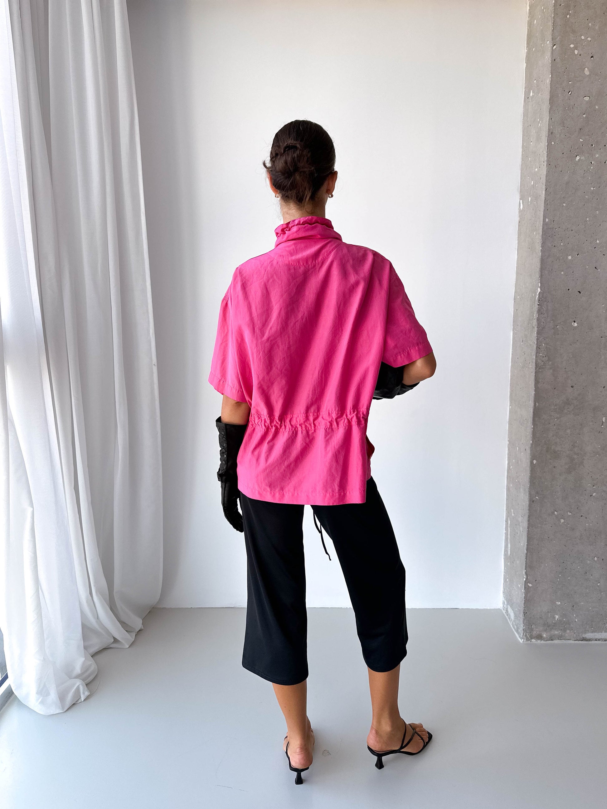 Pure Silk Light Weight Short Sleeve Track Jacket
