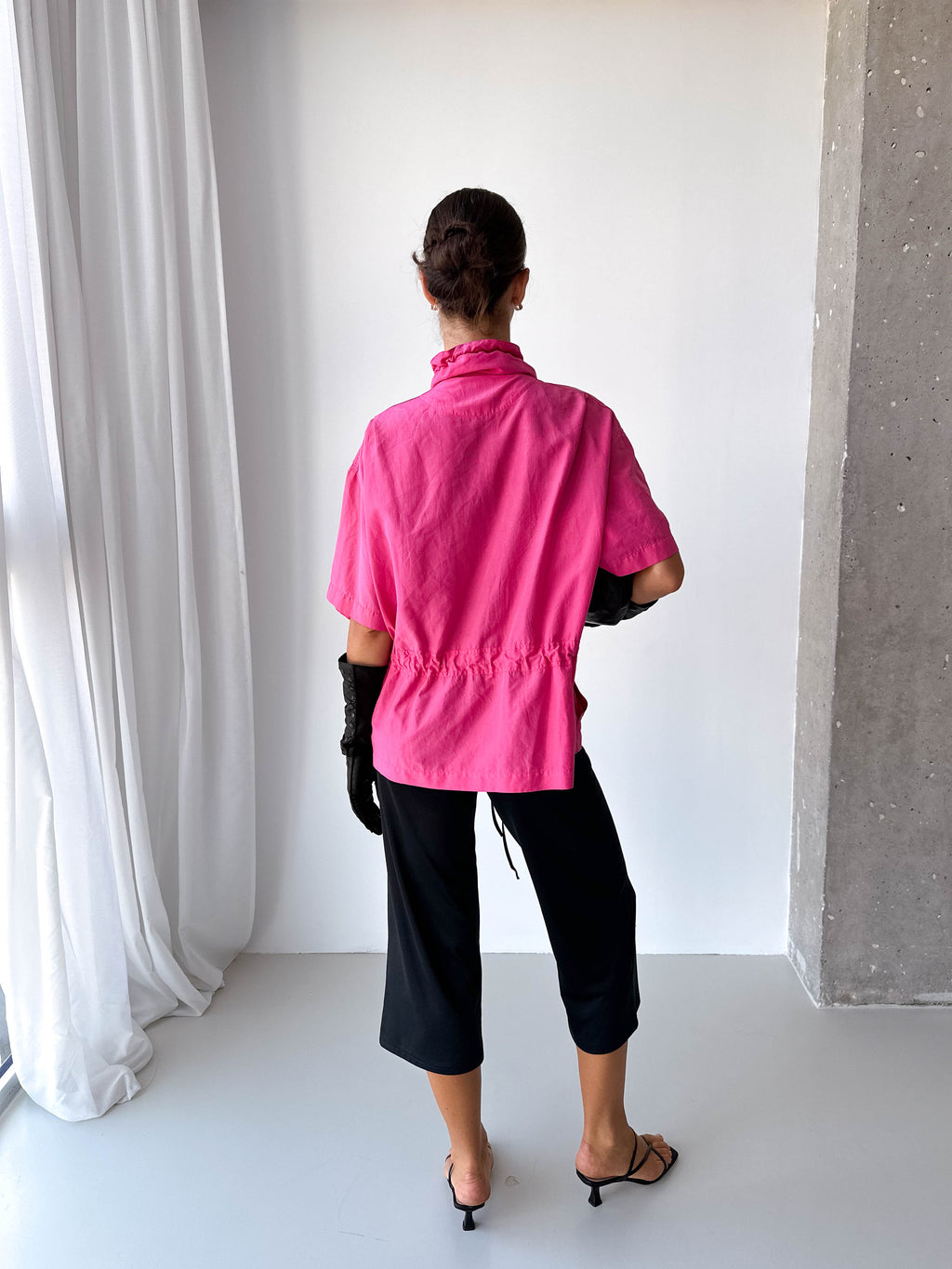 Pure Silk Light Weight Short Sleeve Track Jacket