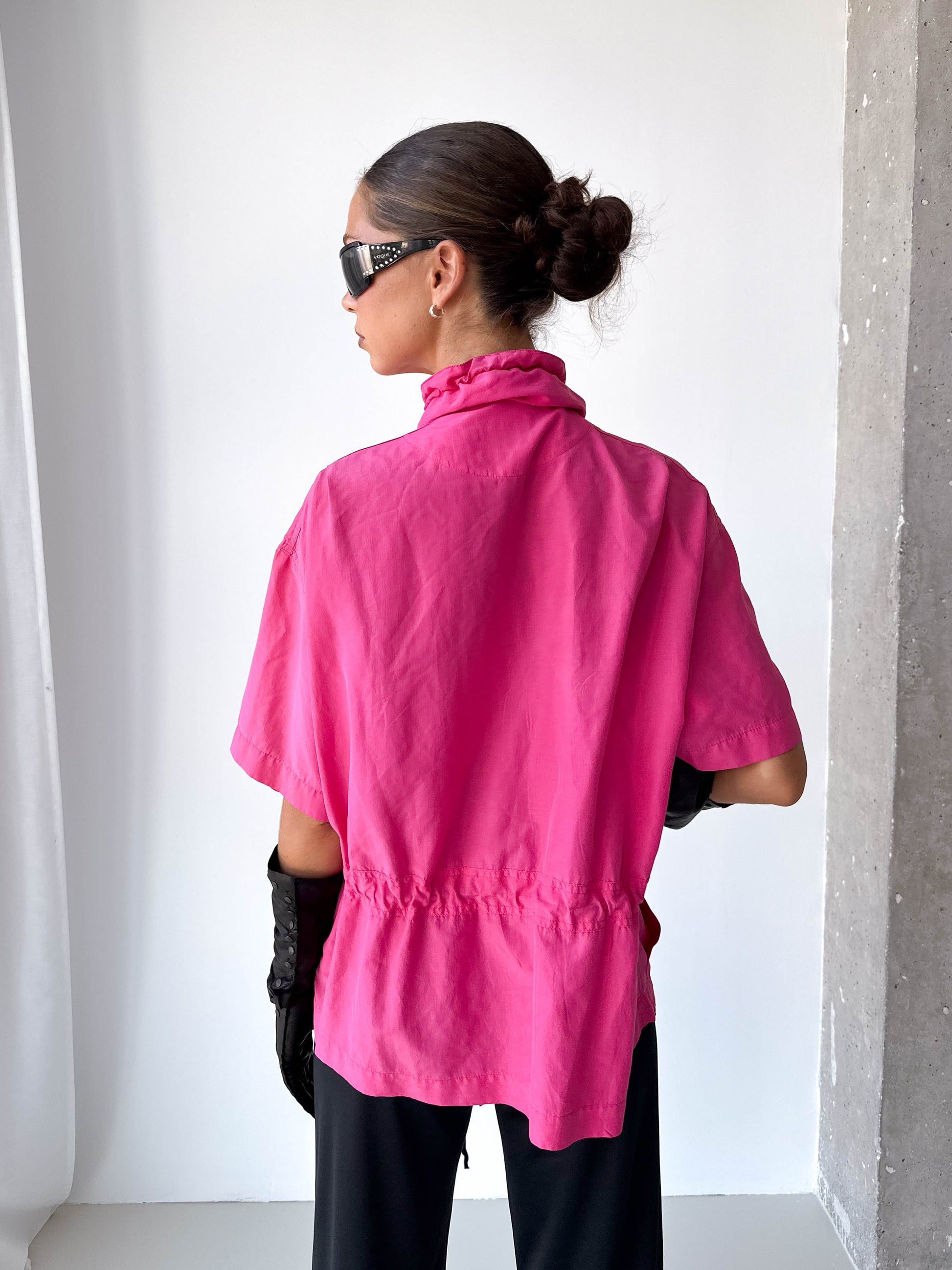 Pure Silk Light Weight Short Sleeve Track Jacket