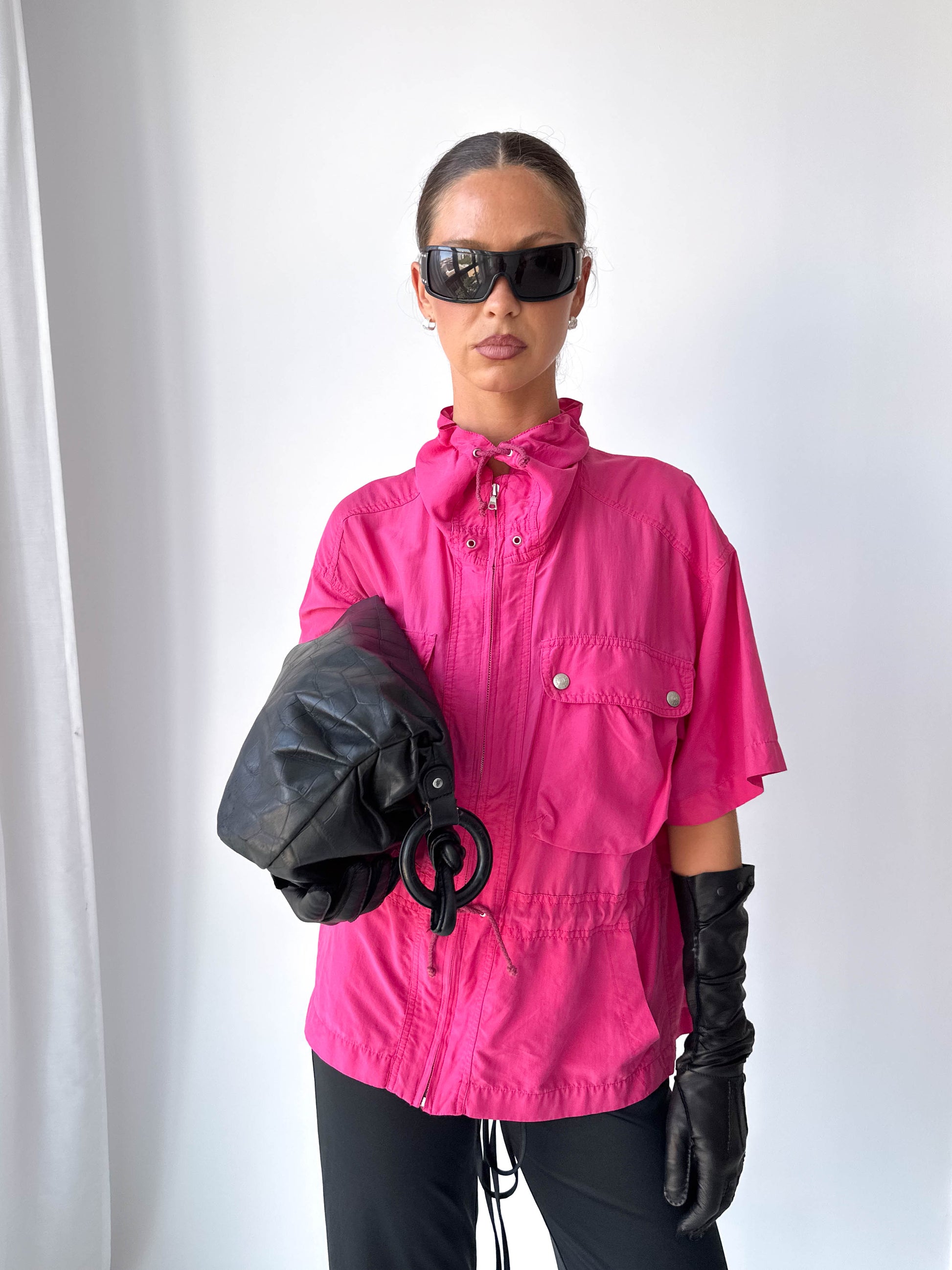 Pure Silk Light Weight Short Sleeve Track Jacket