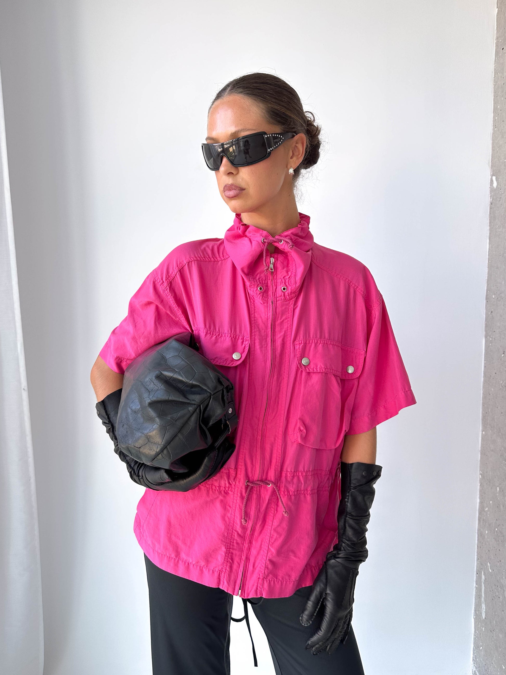 Pure Silk Light Weight Short Sleeve Track Jacket