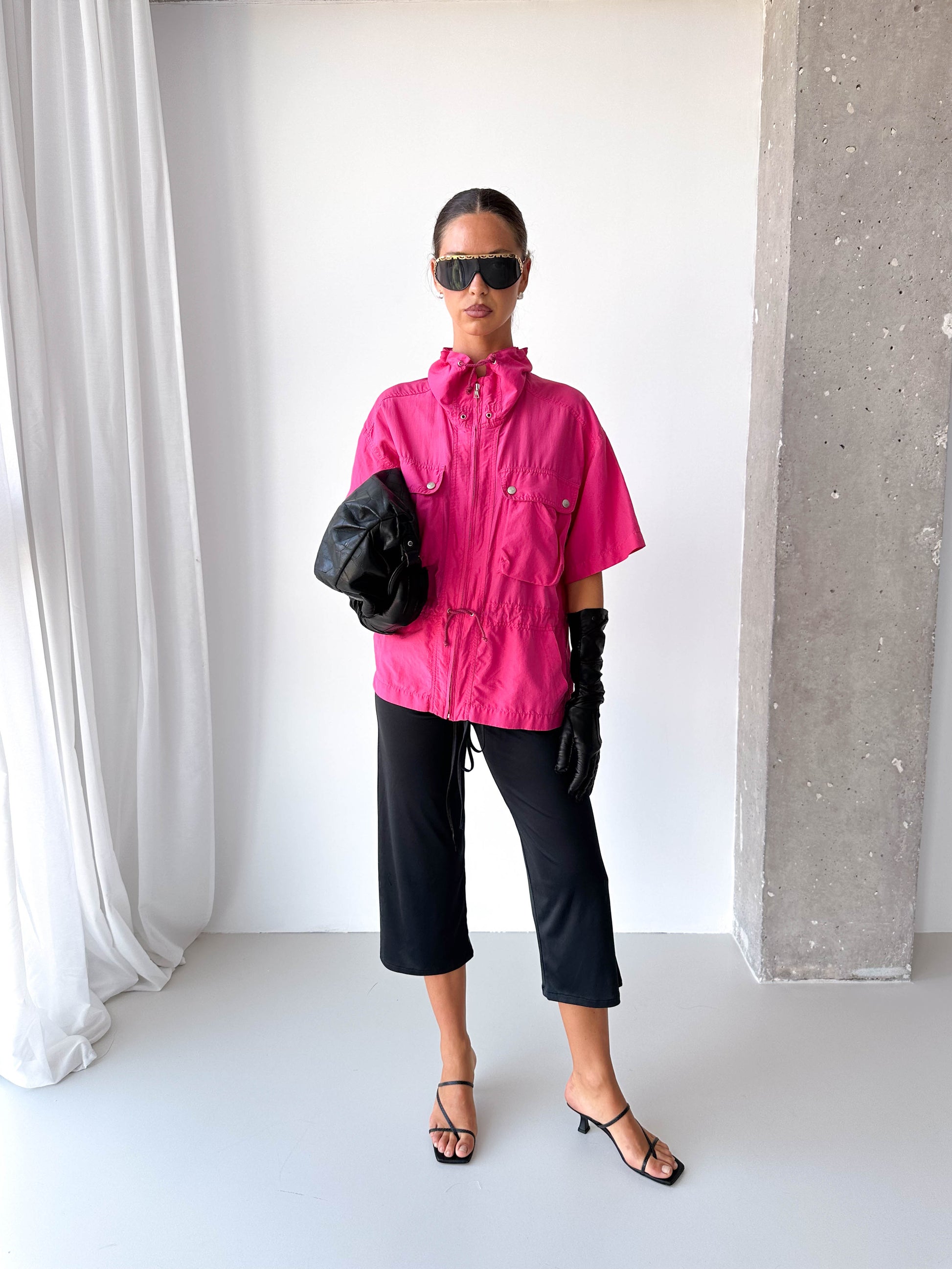 Pure Silk Light Weight Short Sleeve Track Jacket