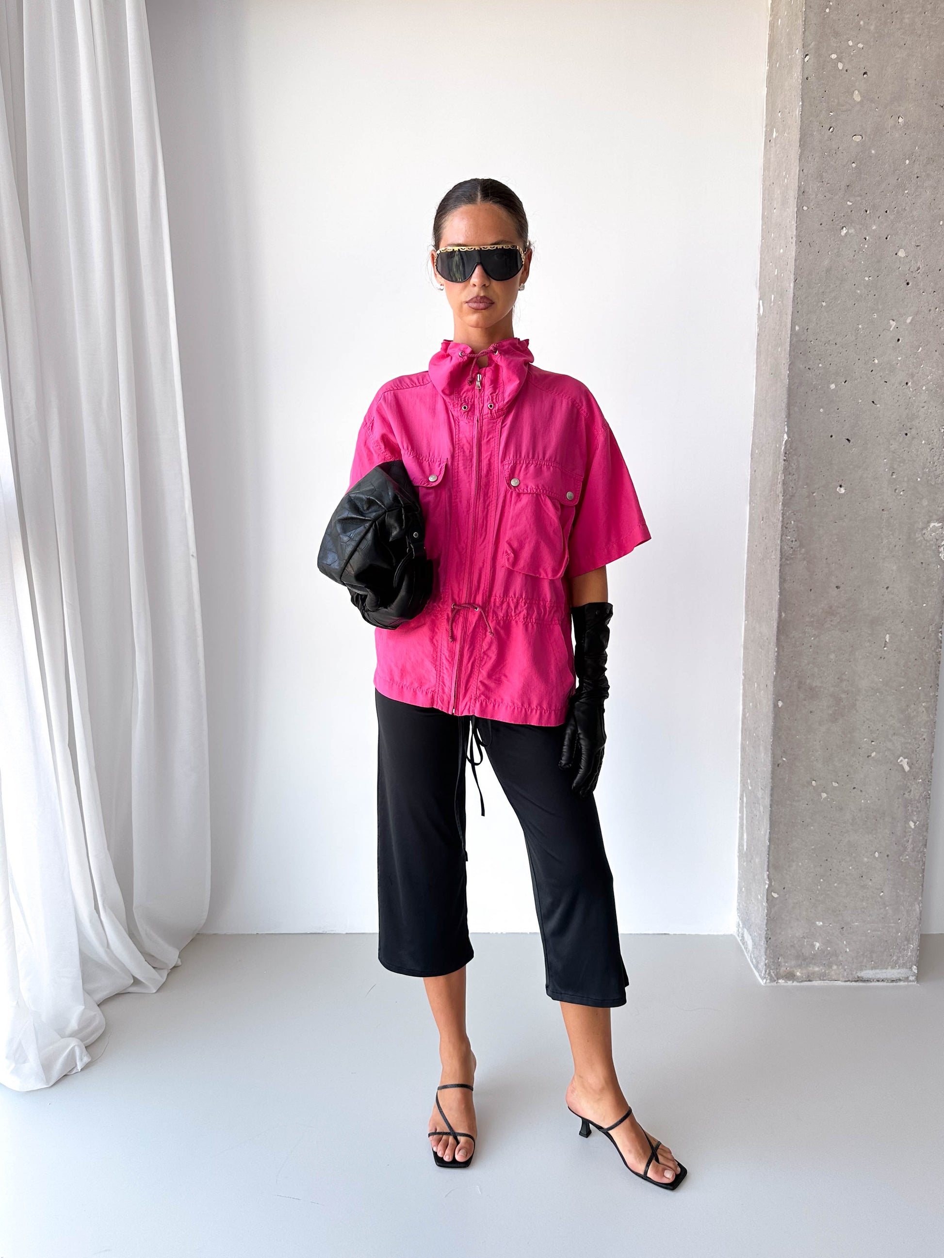 Pure Silk Light Weight Short Sleeve Track Jacket