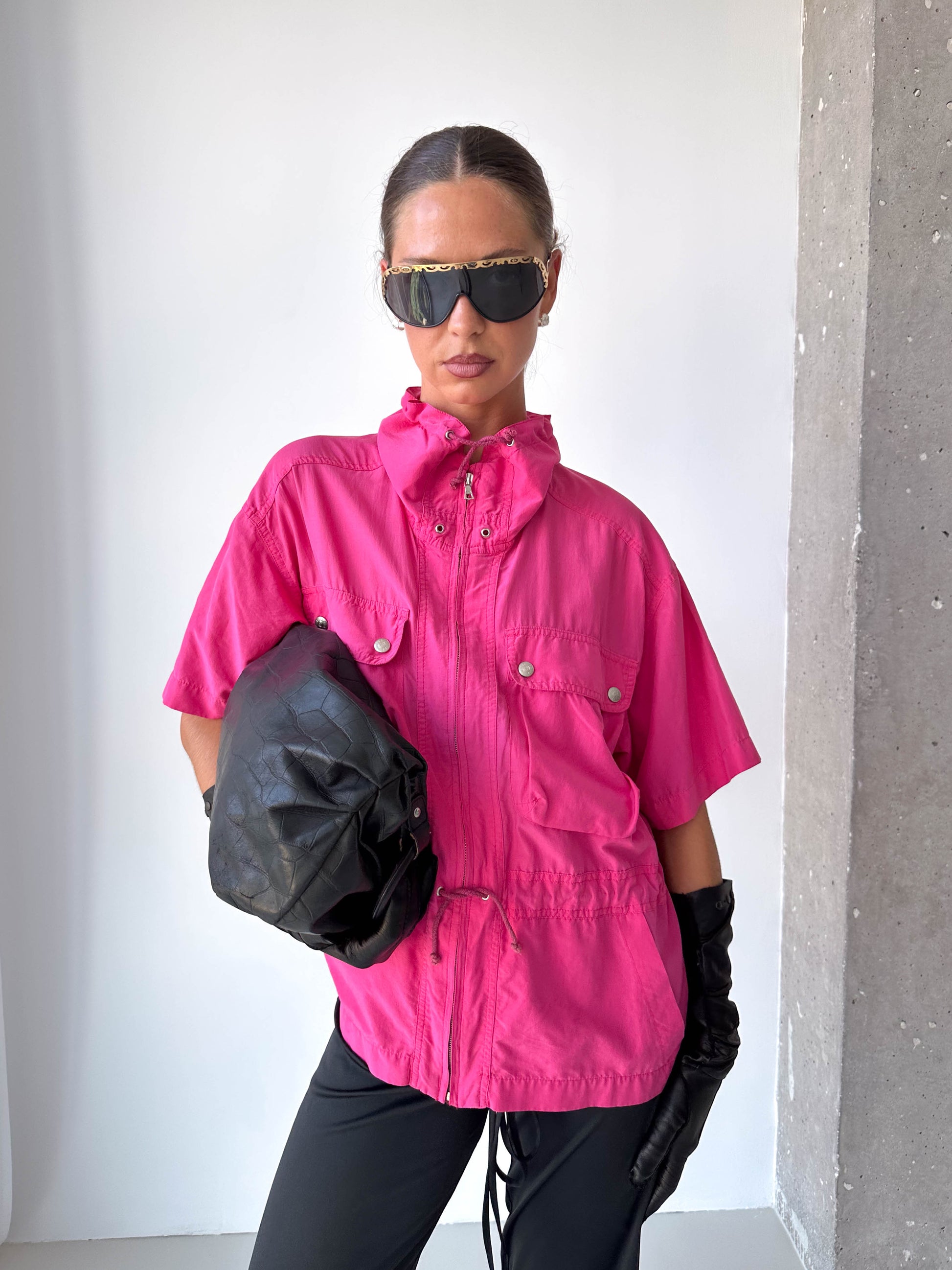Pure Silk Light Weight Short Sleeve Track Jacket