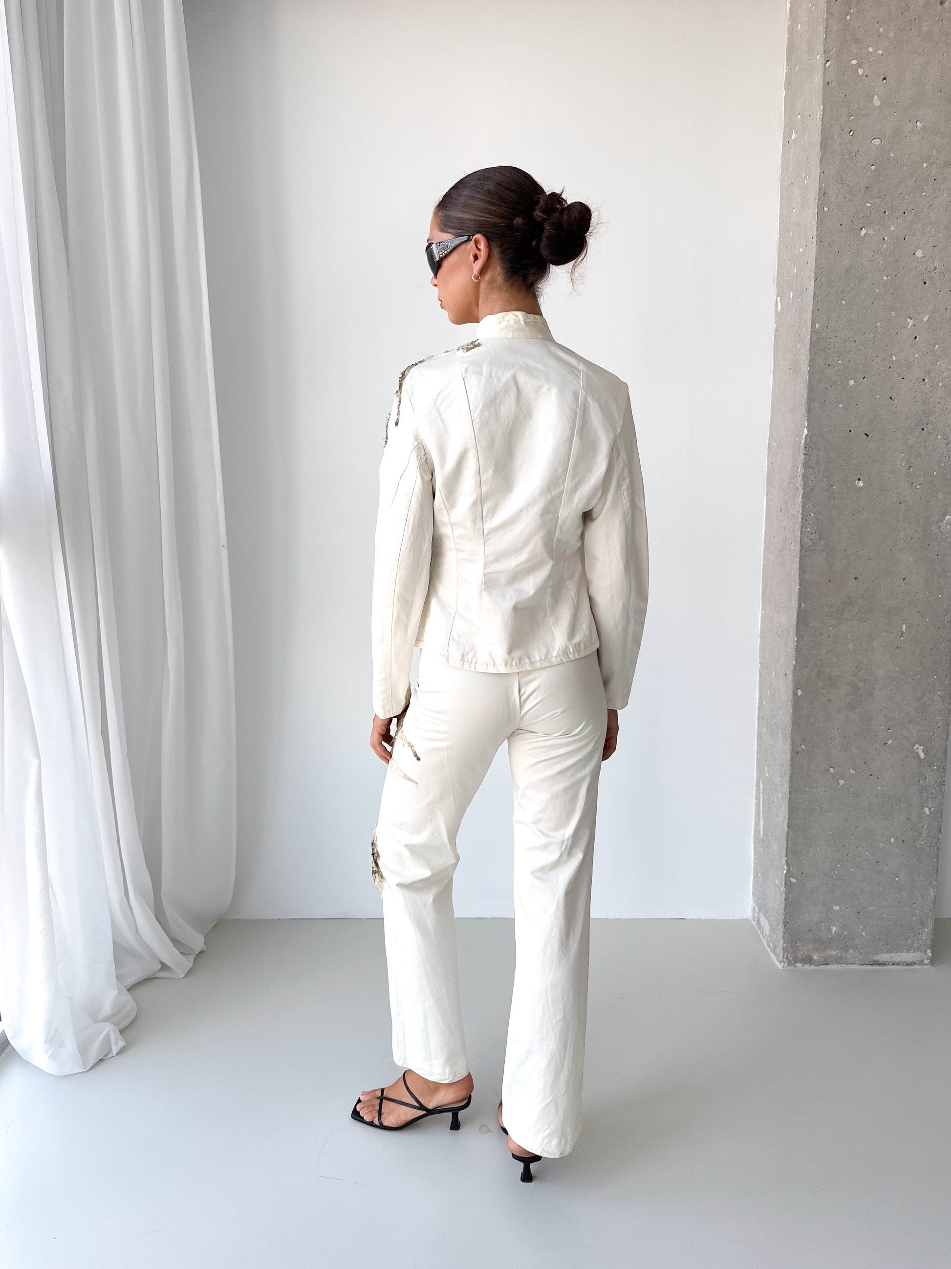 Embroidered Two Piece Trouser Suit