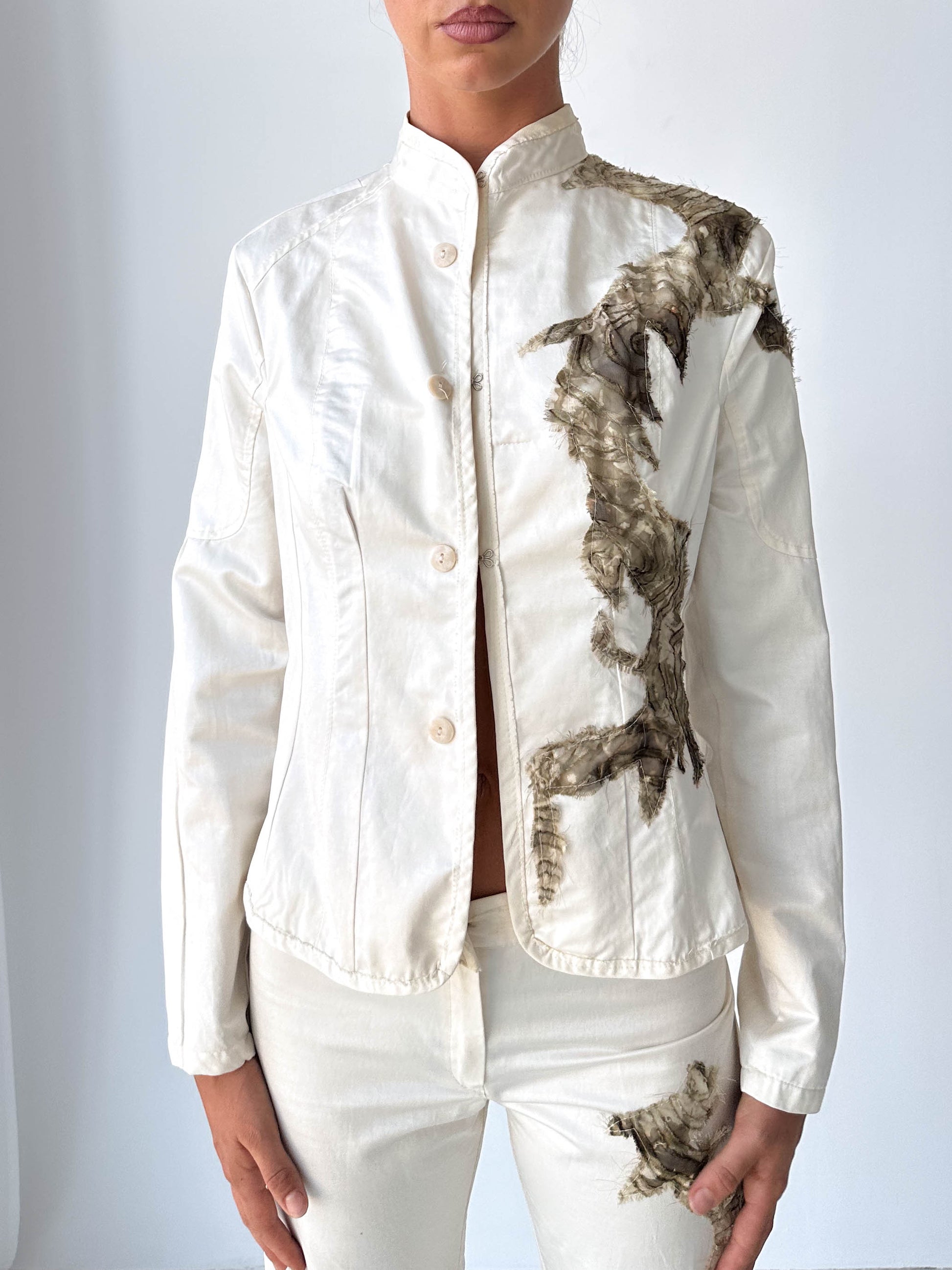 Embroidered Two Piece Trouser Suit